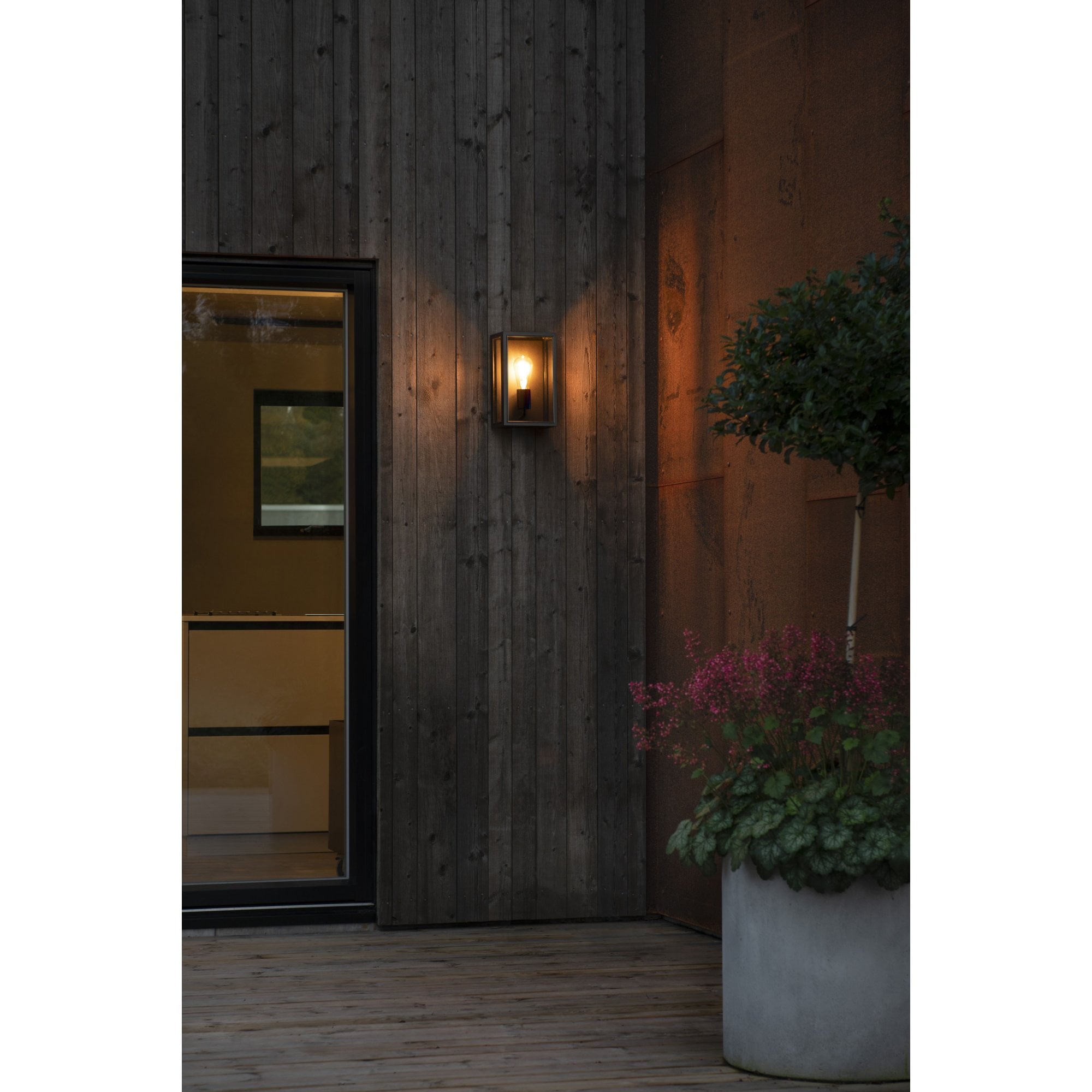 Konstsmide Carpi Medium Half Lantern - Matt Black
