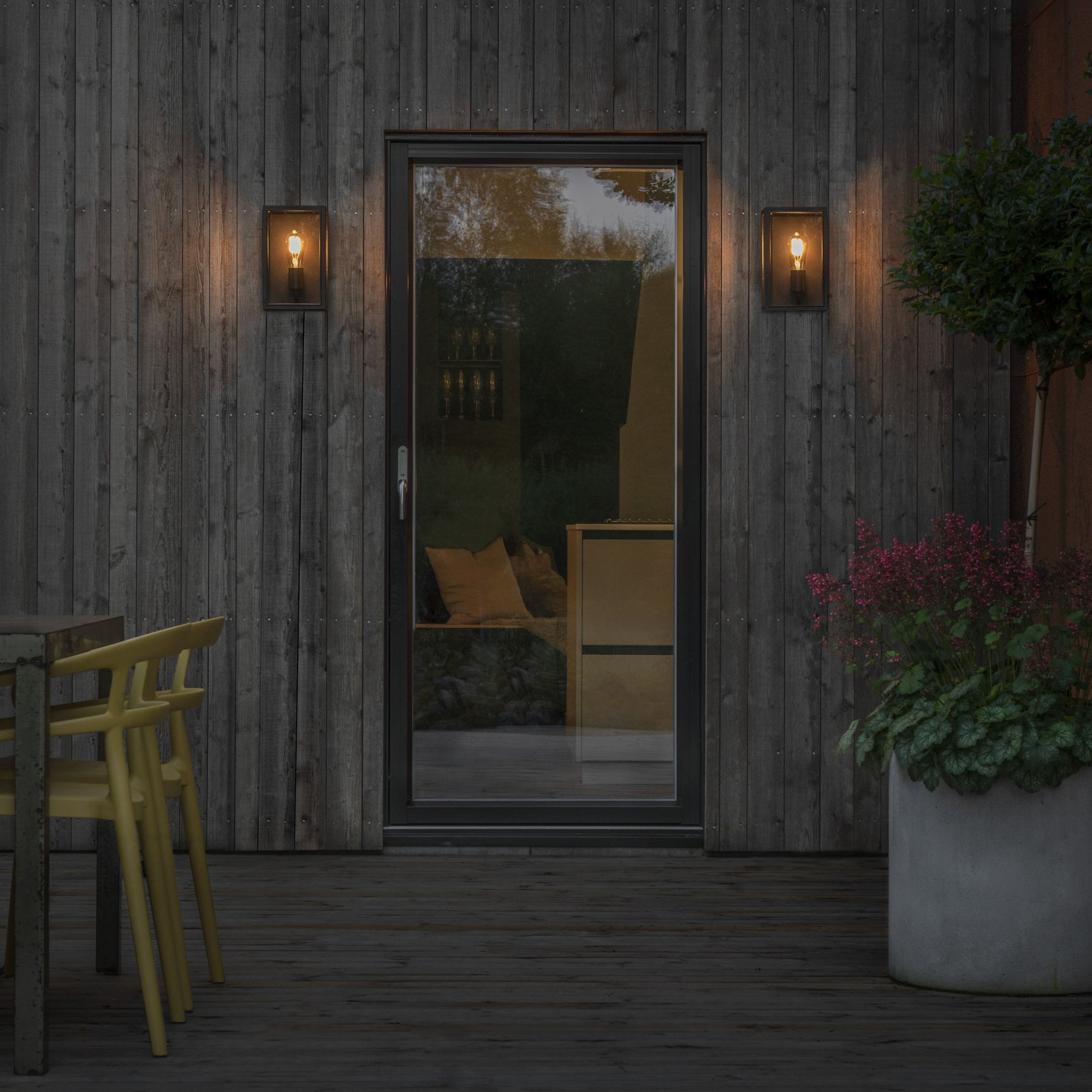 Konstsmide Carpi Medium Half Lantern - Matt Black