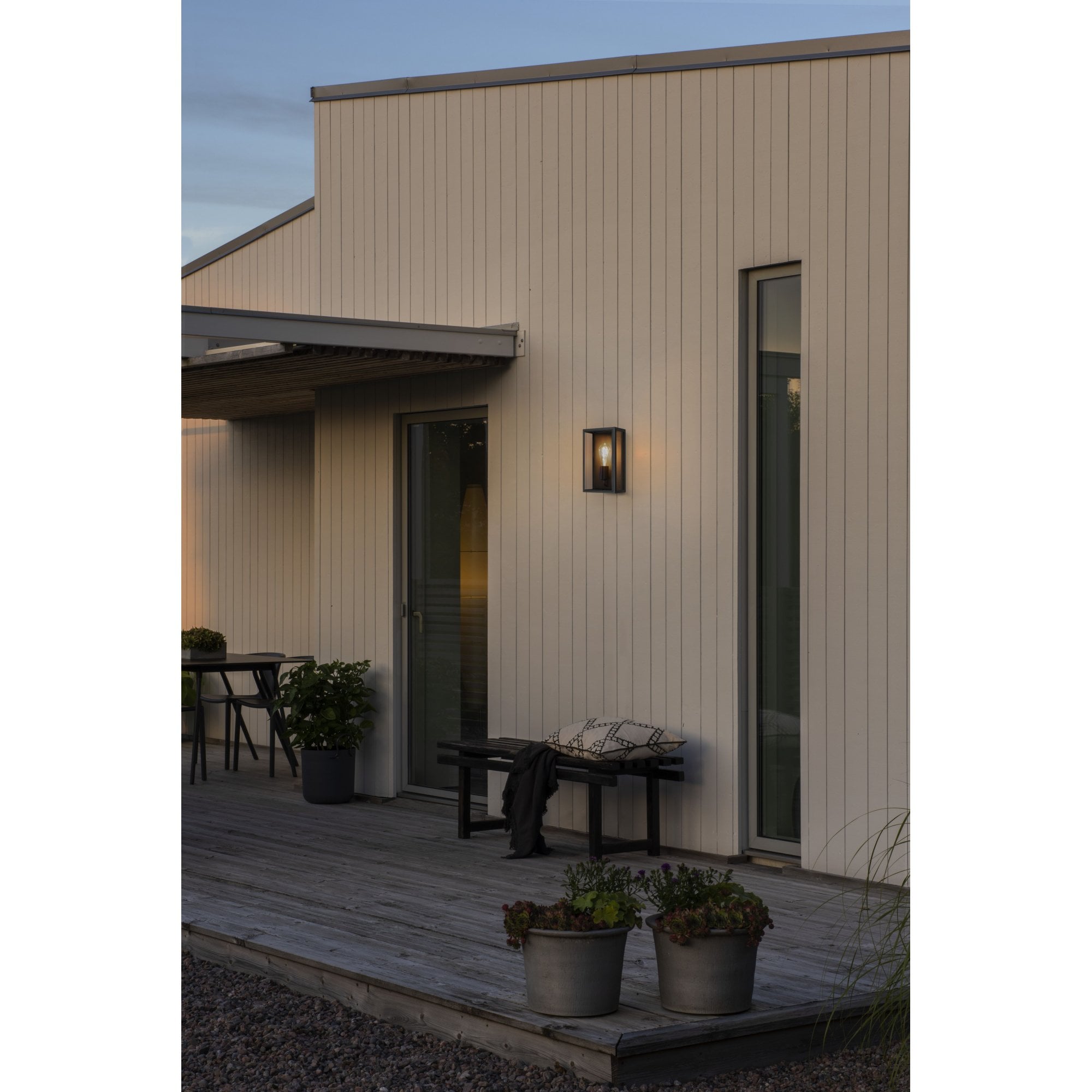 Konstsmide Carpi Medium Half Lantern - Matt Black