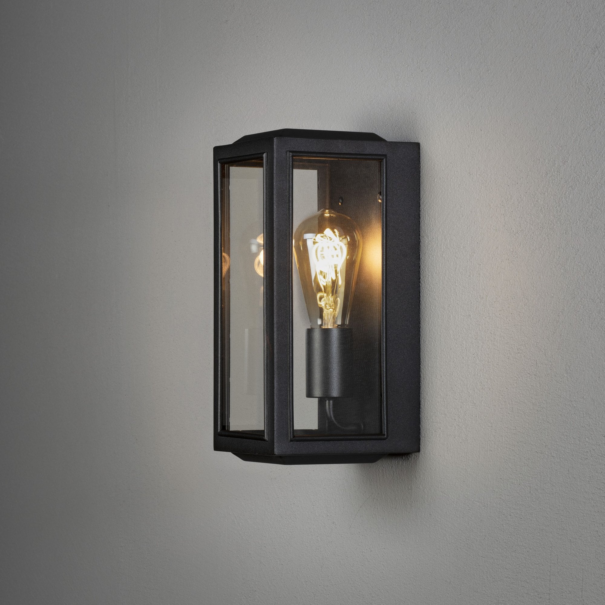 Konstsmide Carpi Small Half Lantern - Matt Black