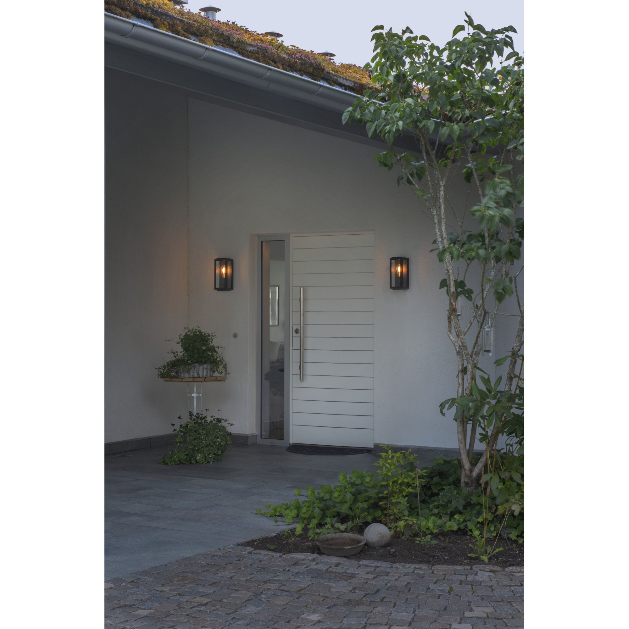 Konstsmide Carpi Small Half Lantern - Matt Black