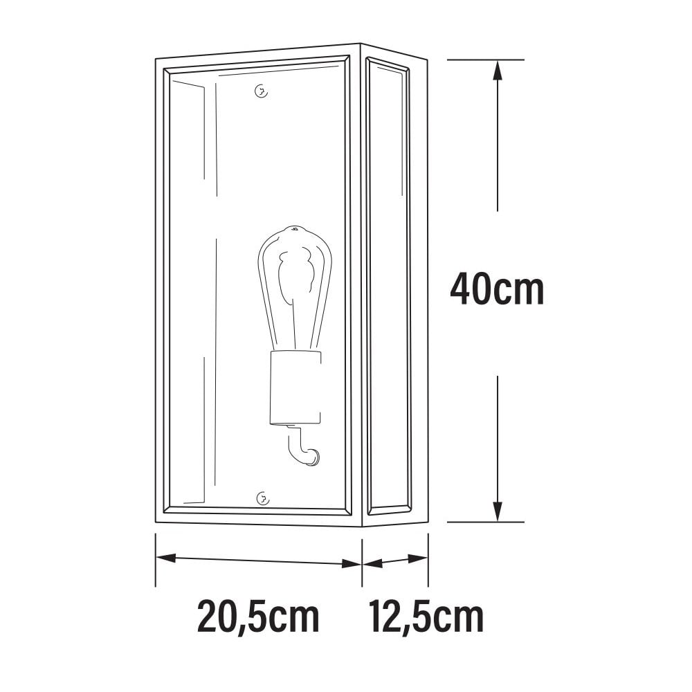 Konstsmide Carpi Large Half Lantern - Matt Black