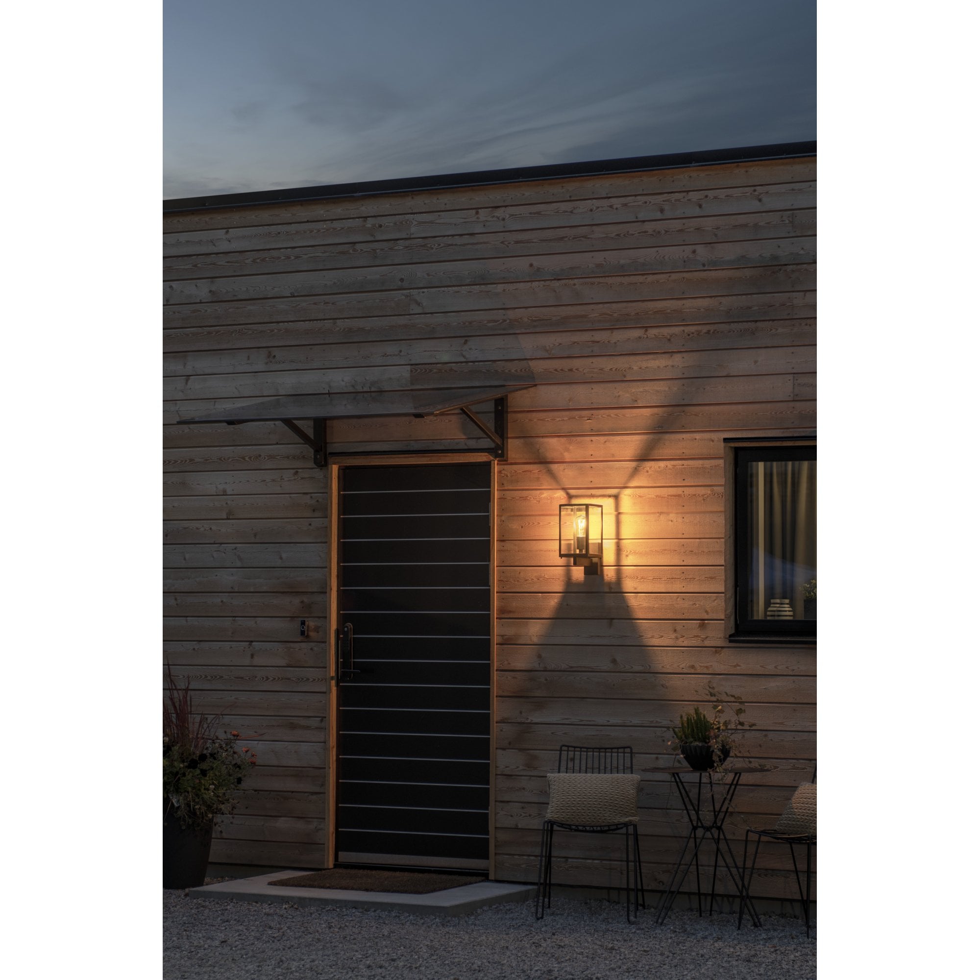 Konstsmide Carpi Wall Lantern - Matt Black