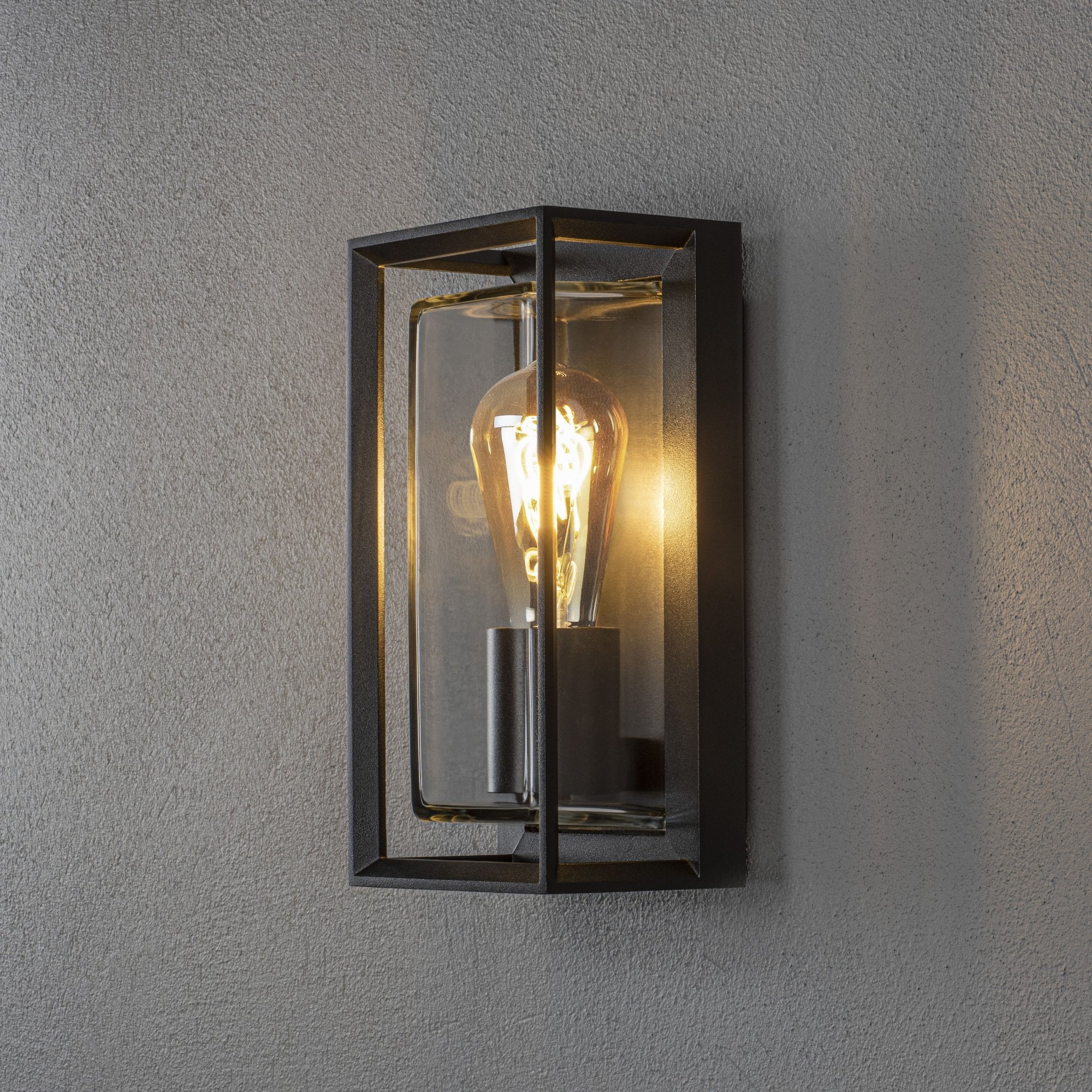 Konstsmide Brindisi Half Lantern - Open Frame - Matt Black