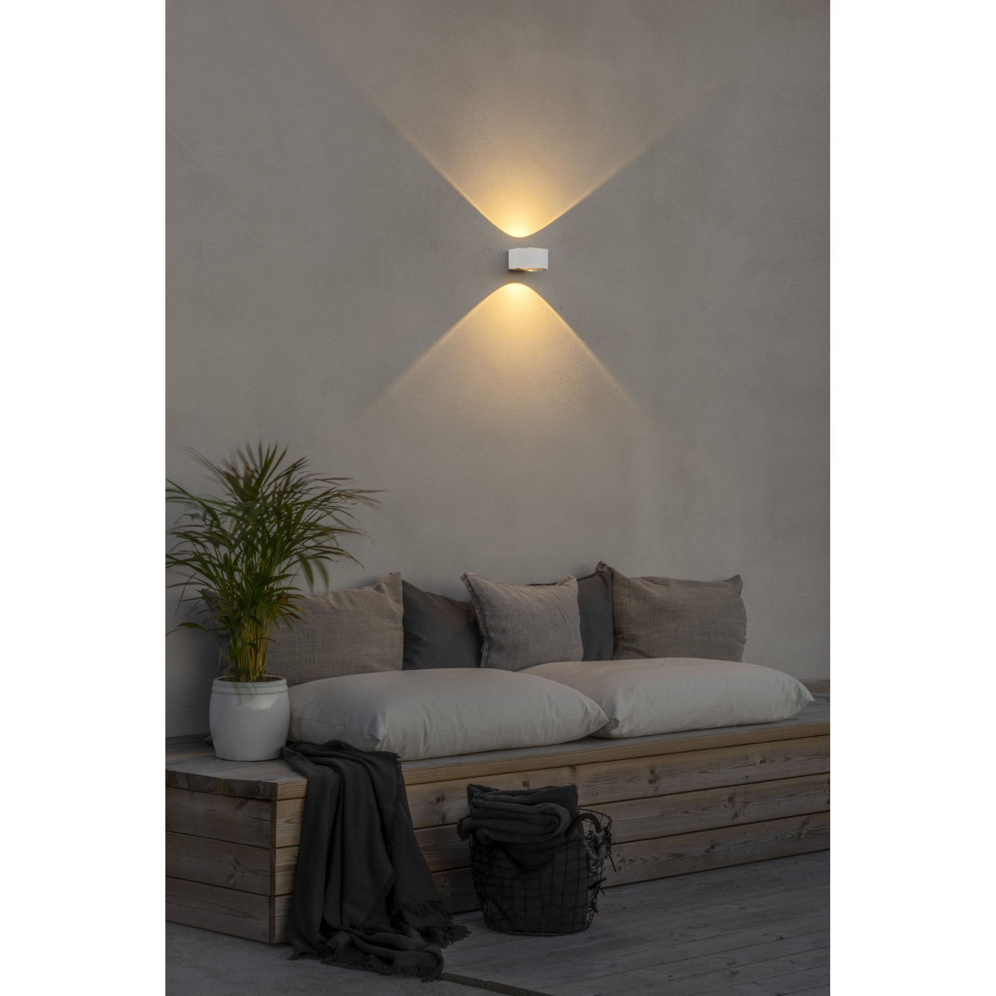 Konstsmide Gela LED Up/Down Wall Light - Matt White