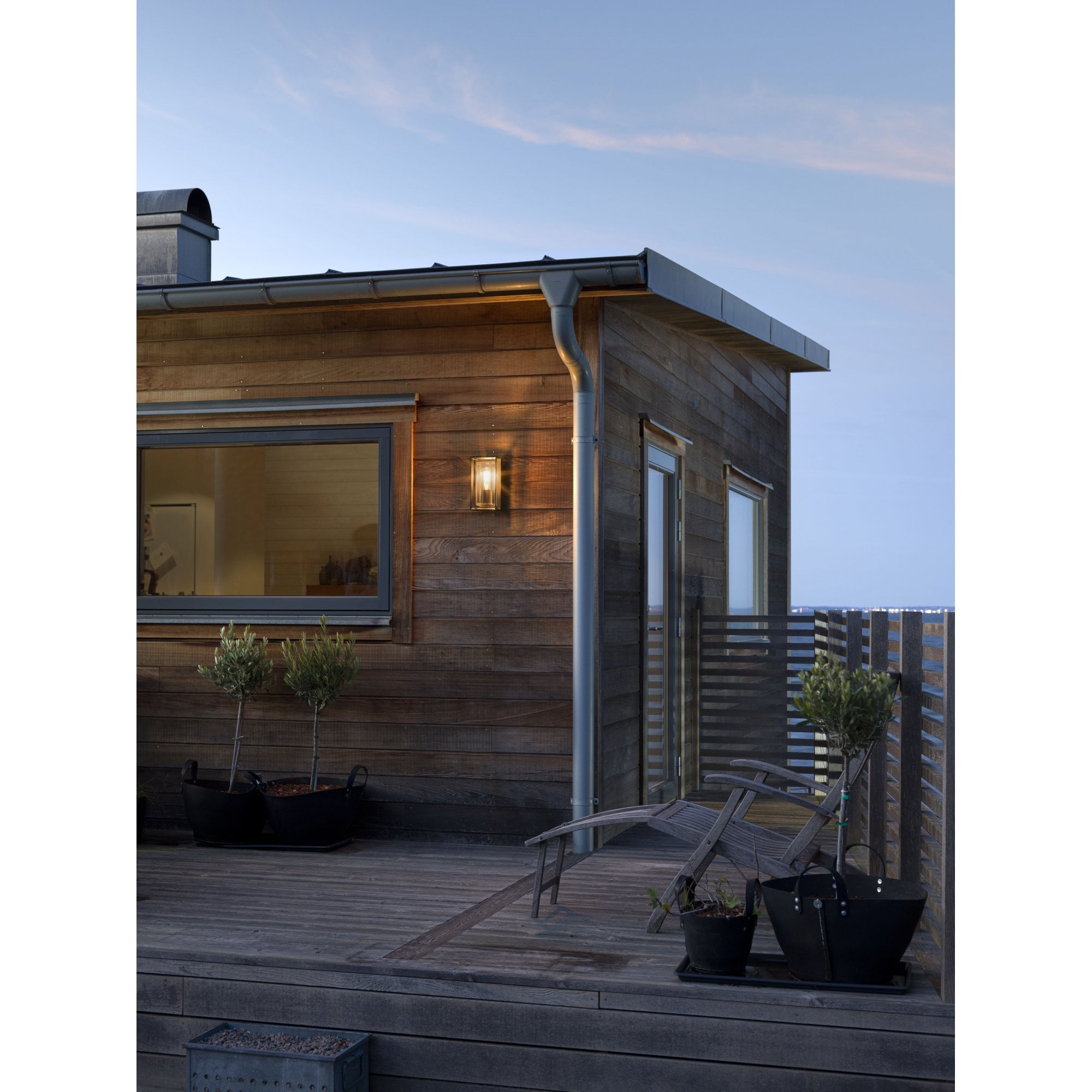 Konstsmide Brindisi Half Lantern with PIR - Matt Black