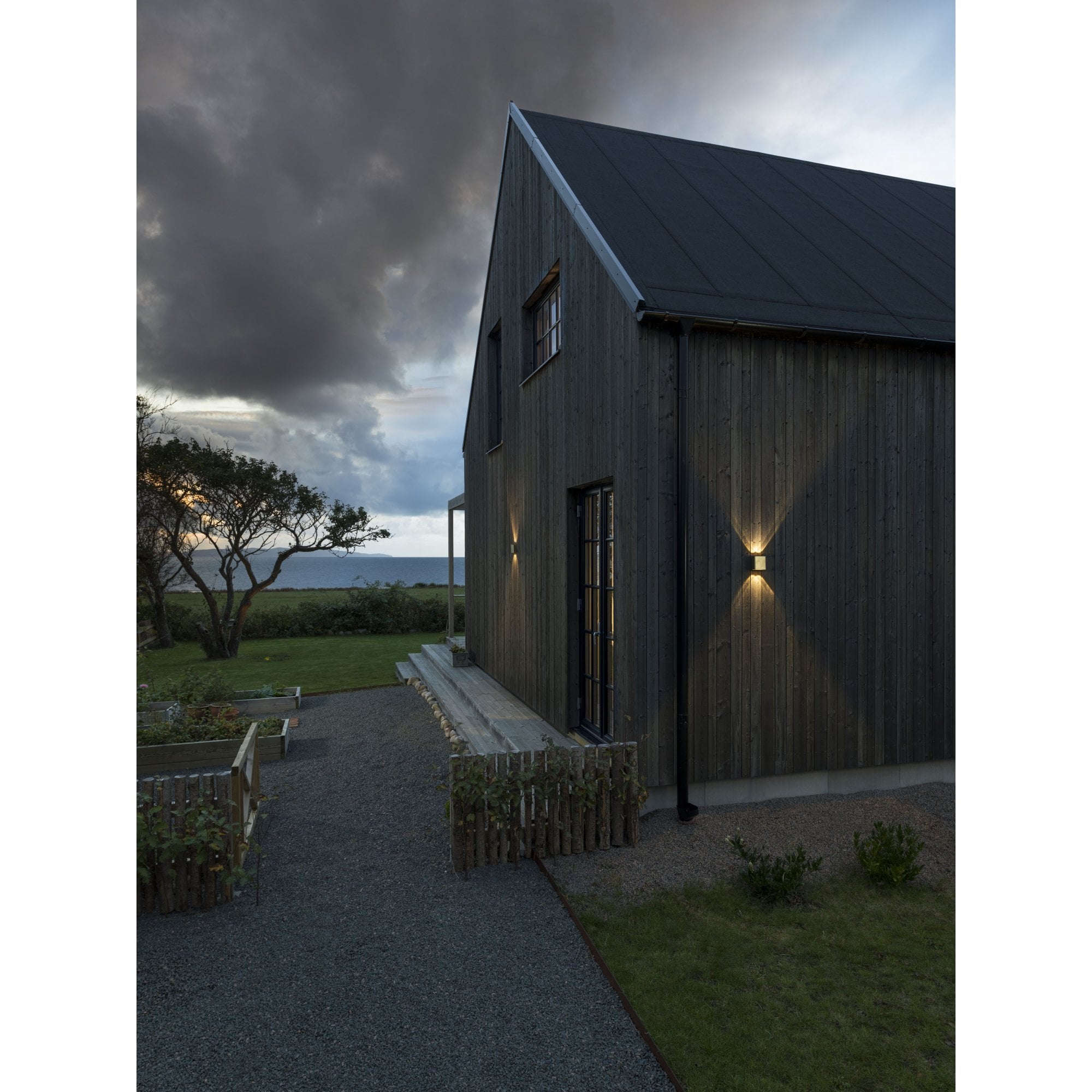 Konstsmide Chieri Square LED Wall Light - Brass