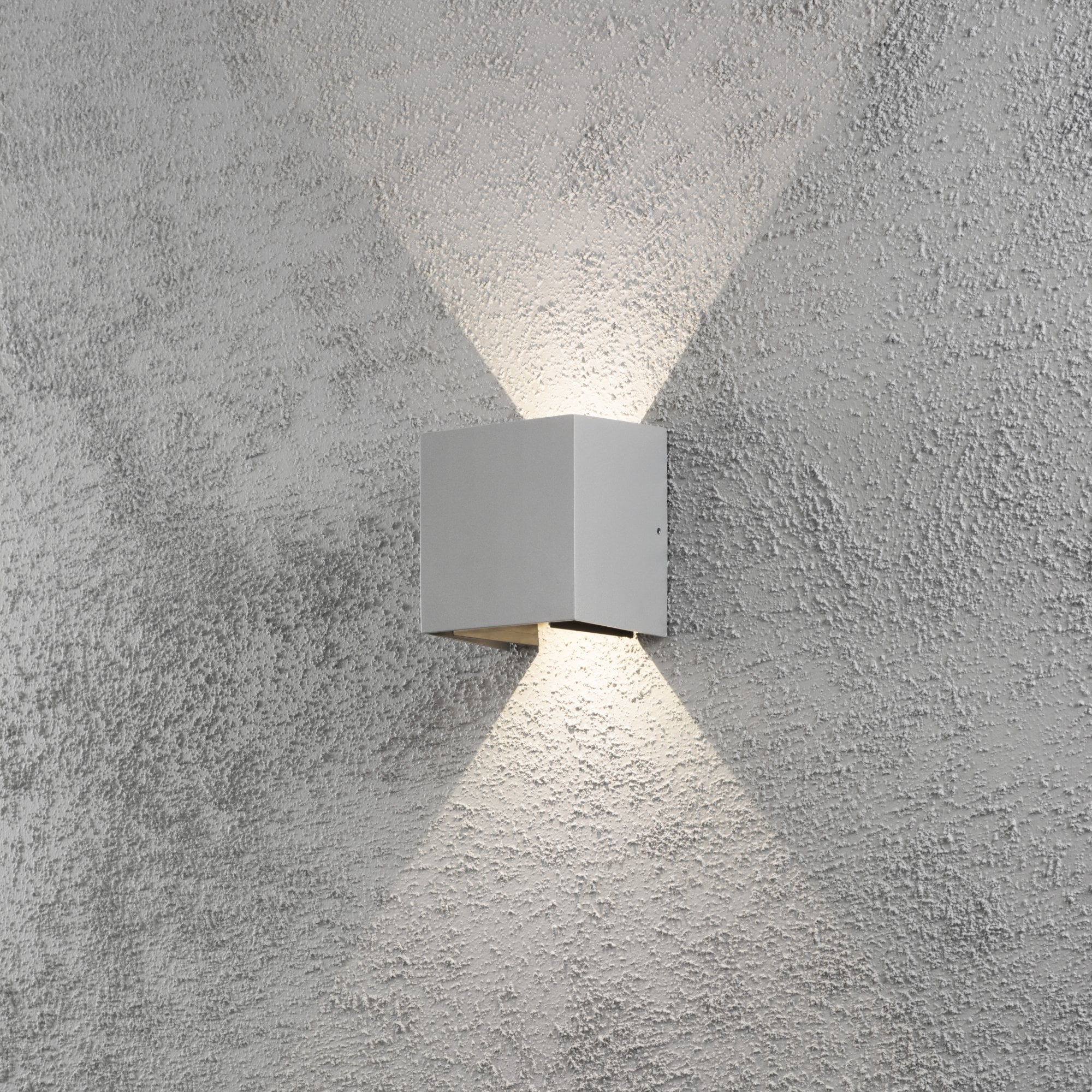 Konstsmide Cremona Square LED Up/Down Wall Light - Aluminium