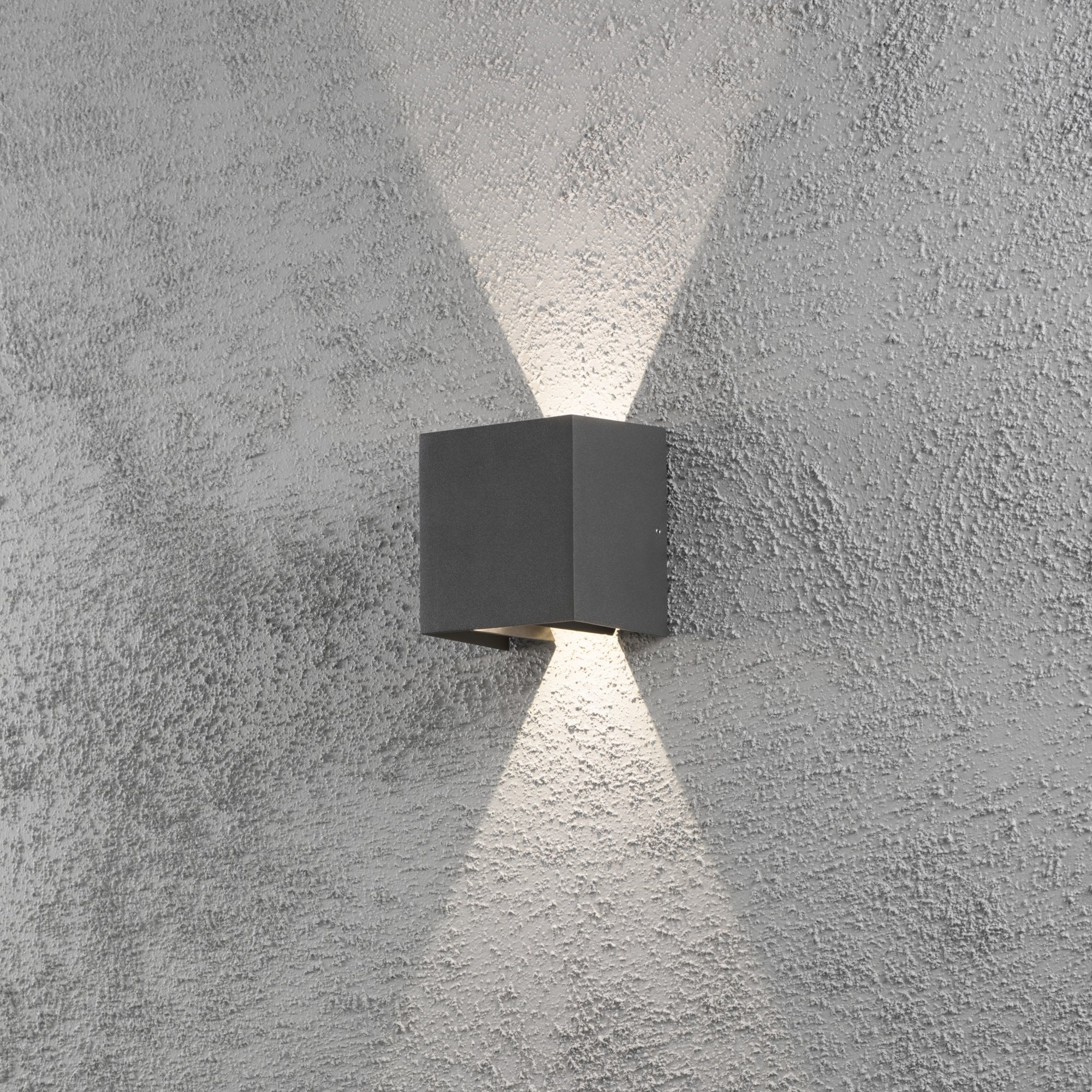 Konstsmide Cremona Square LED Up/Down Wall Light - Anthracite
