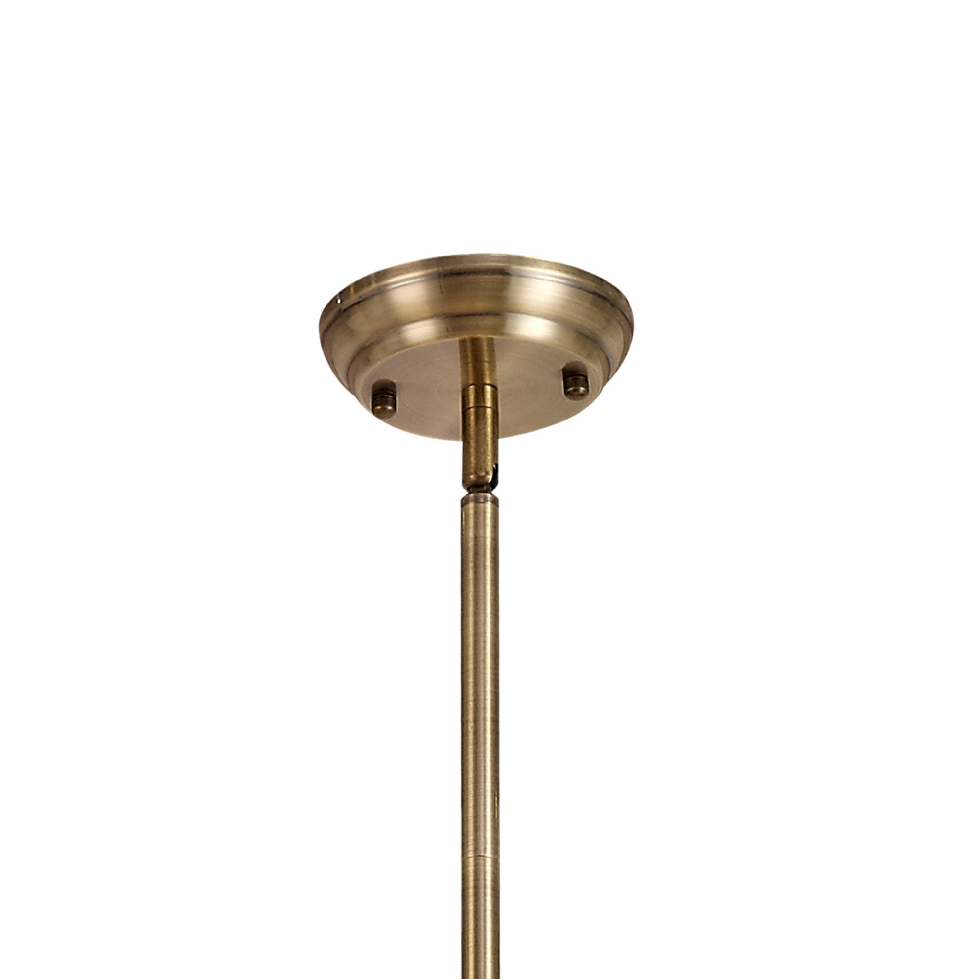 Fabula Amberley 3 Light Linear Pendant - 30cm Tiffany Shade - Antique Brass, Green & Cream