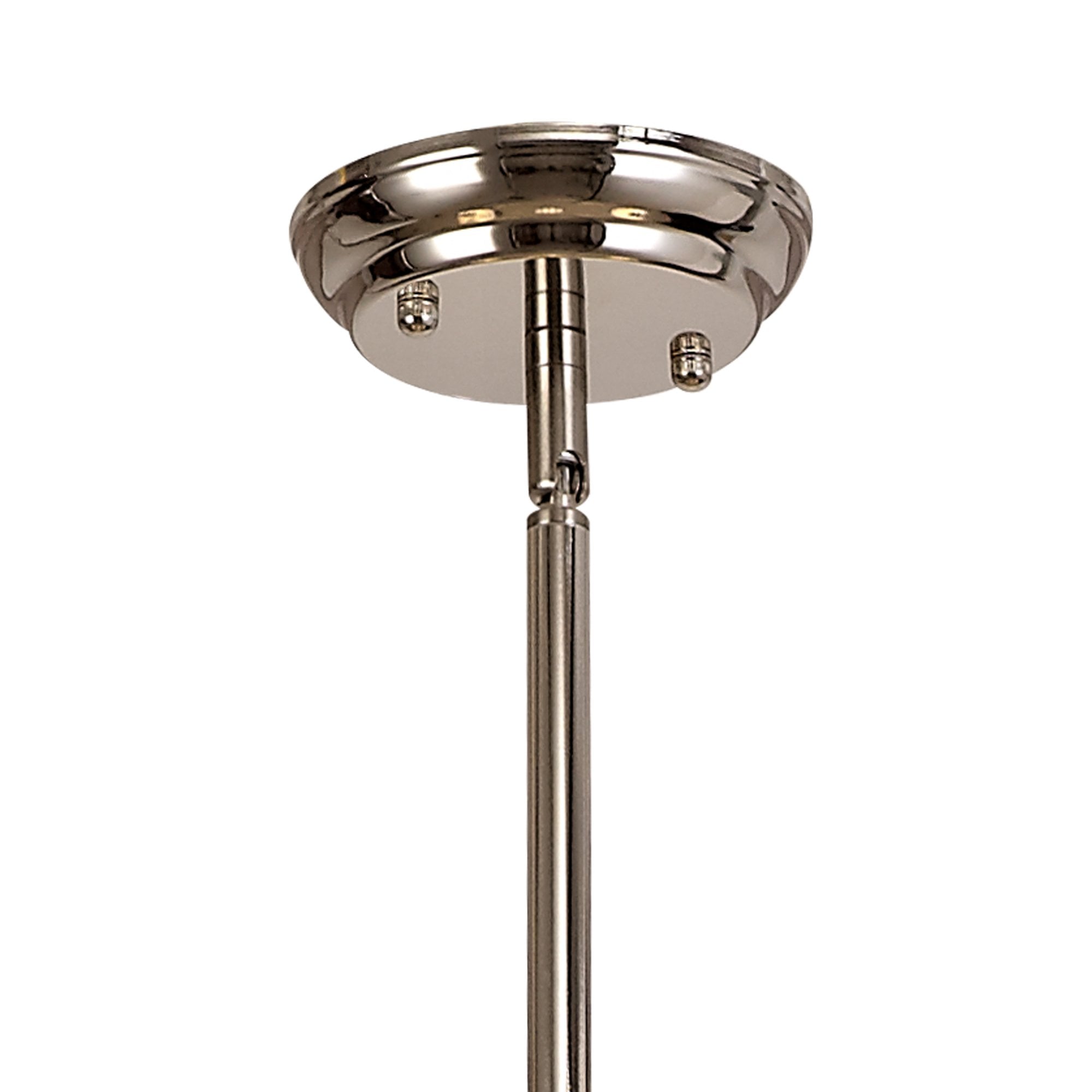 Fabula Amberley 3 Light Linear Pendant - 30cm Tiffany Shade - Polished Nickel, Grey & Cream