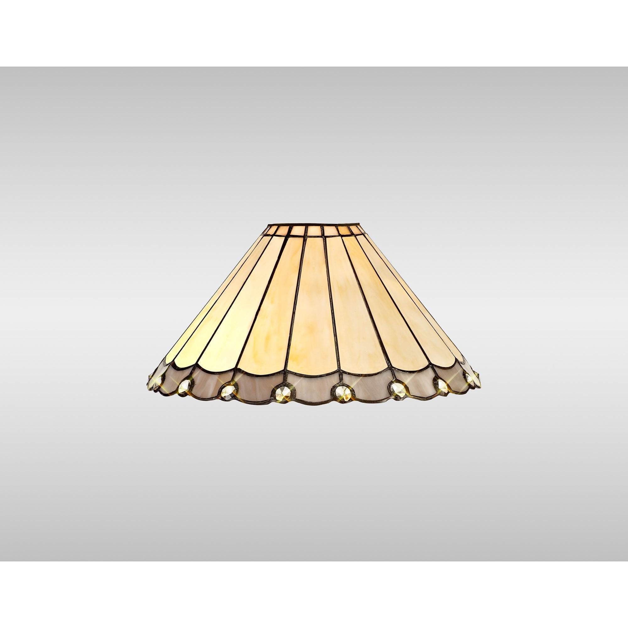 Fabula Amberley 30cm Tiffany Shade - Grey & Cream - Shade Only