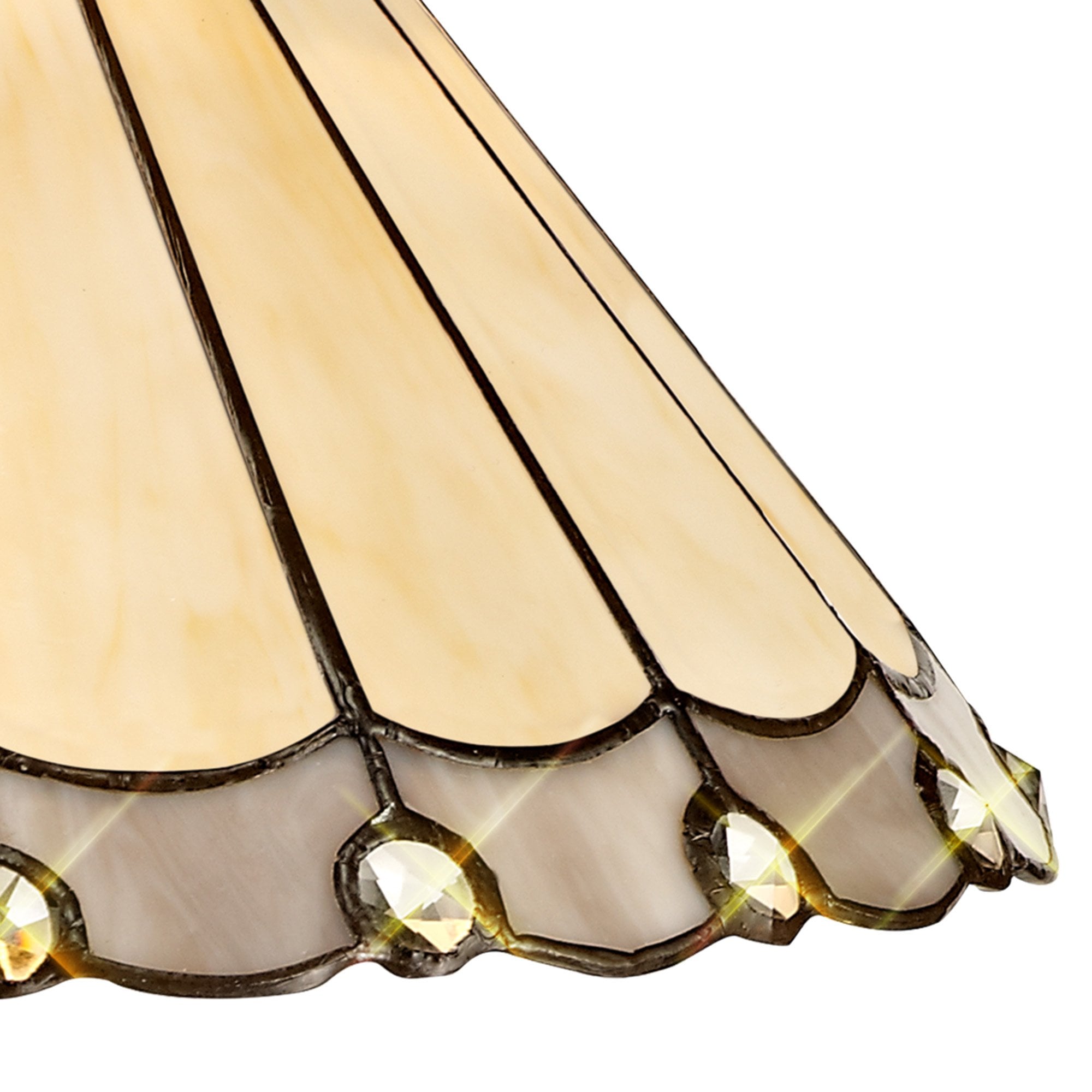 Fabula Amberley 30cm Tiffany Shade - Grey & Cream - Shade Only