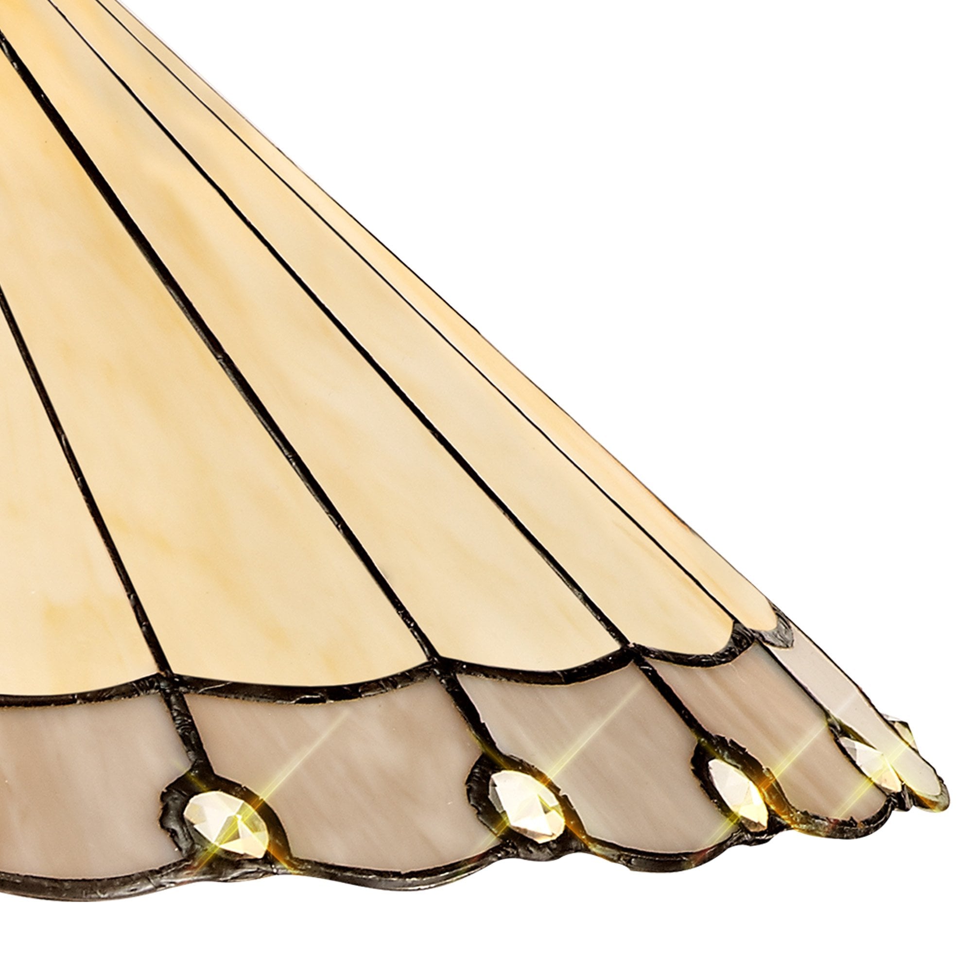 Fabula Amberley 40cm Tiffany Shade - Grey & Cream - Shade Only