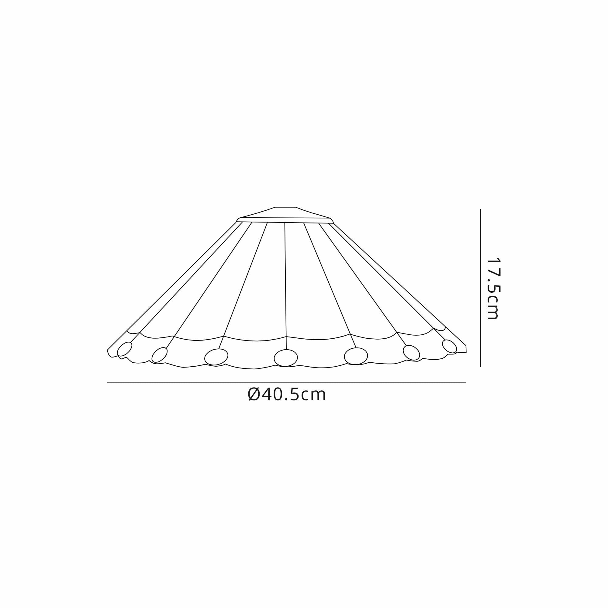 Fabula Amberley 40cm Tiffany Shade - Grey & Cream - Shade Only