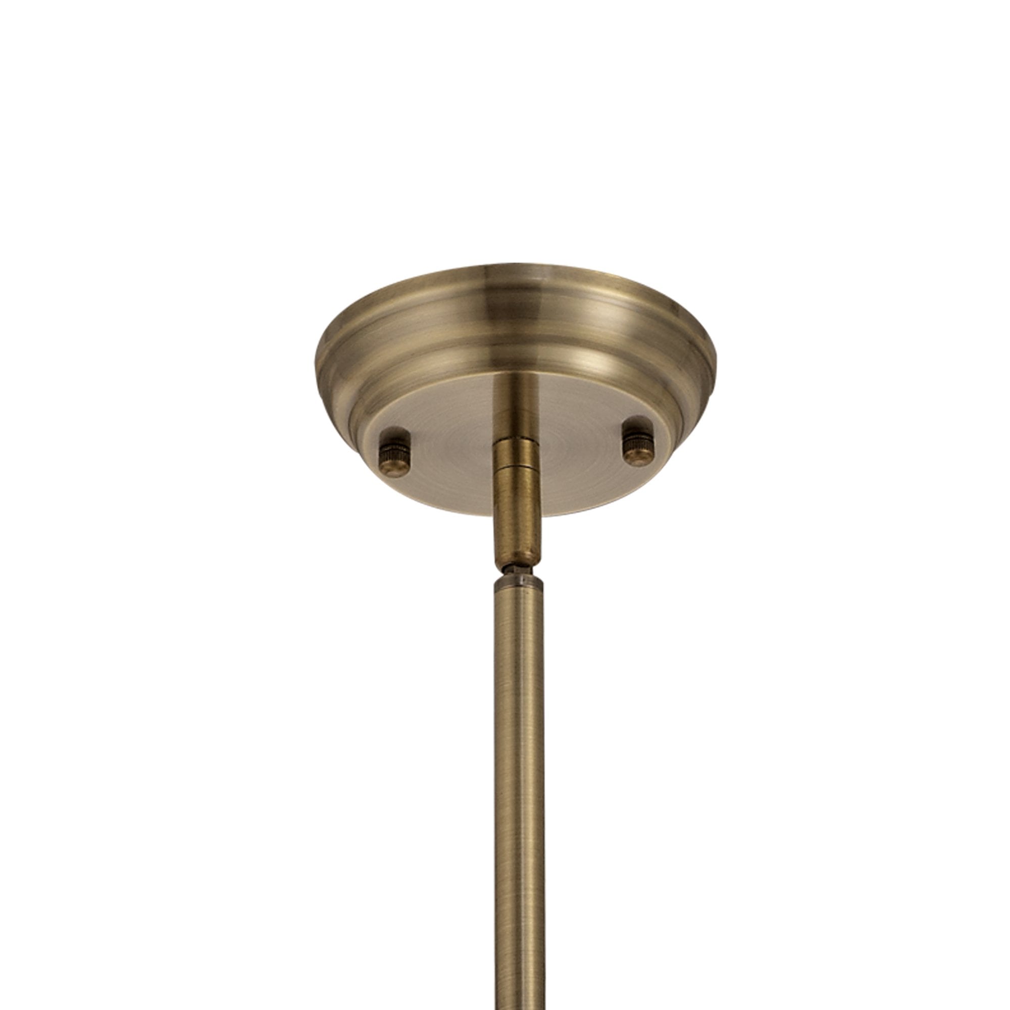 Fabula Amberley Single Pendant - 30cm Tiffany Shade - Antique Brass, Red & Cream