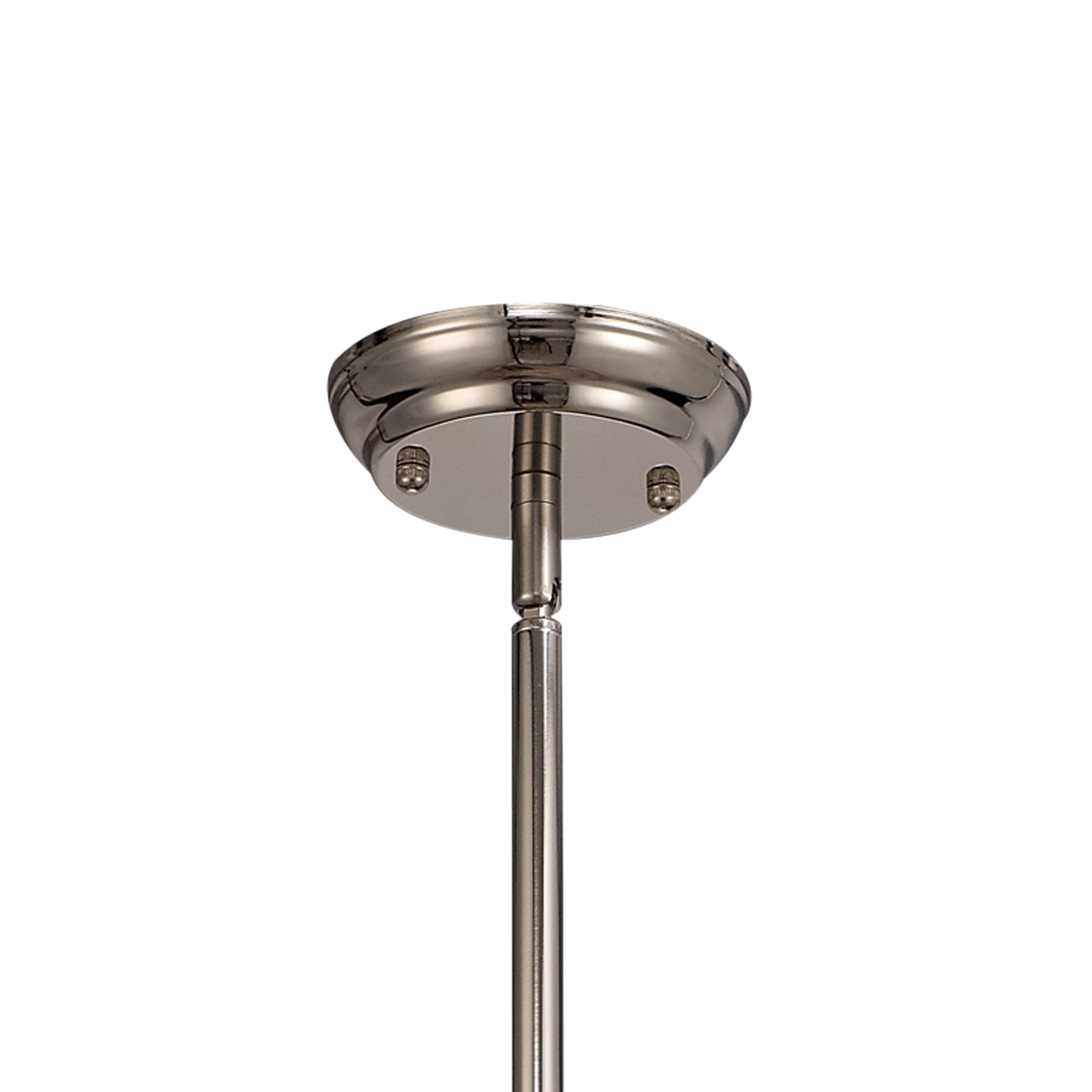 Fabula Amberley Single Pendant - 30cm Tiffany Shade - Polished Nickel, Grey & Cream