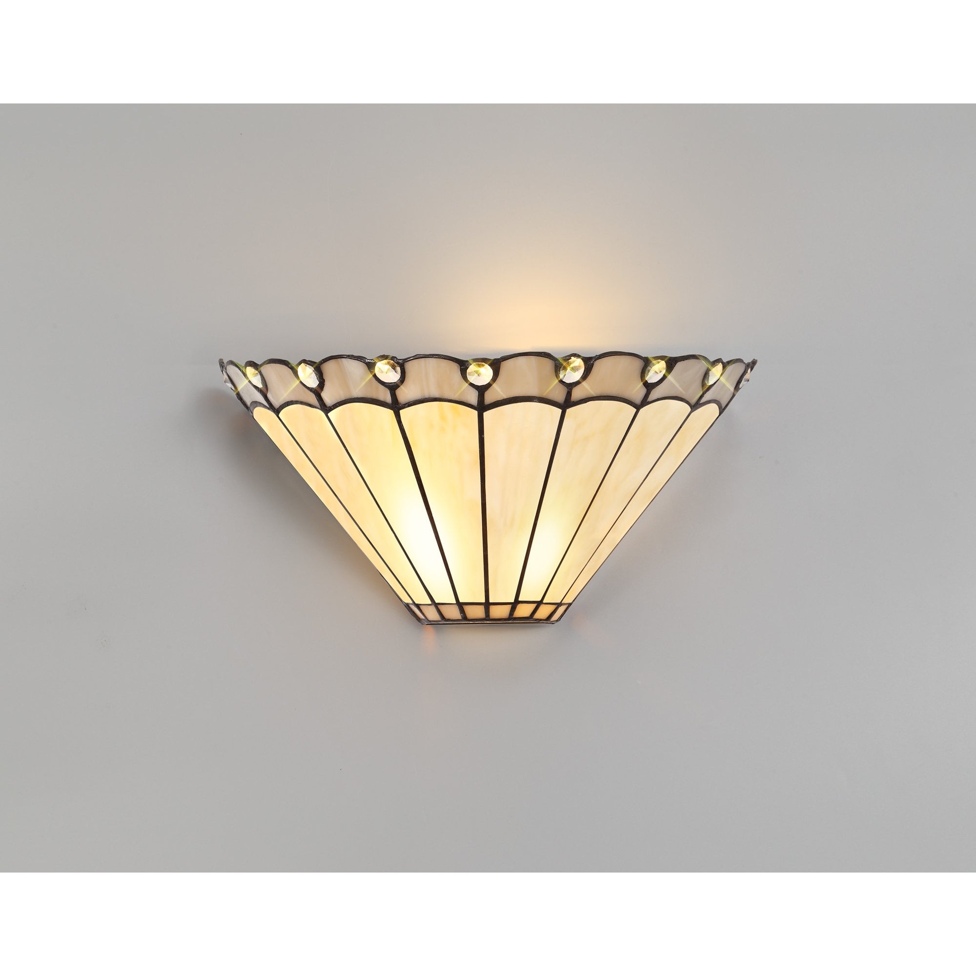 Fabula Amberley Tiffany Wall Lamp - Grey & Cream