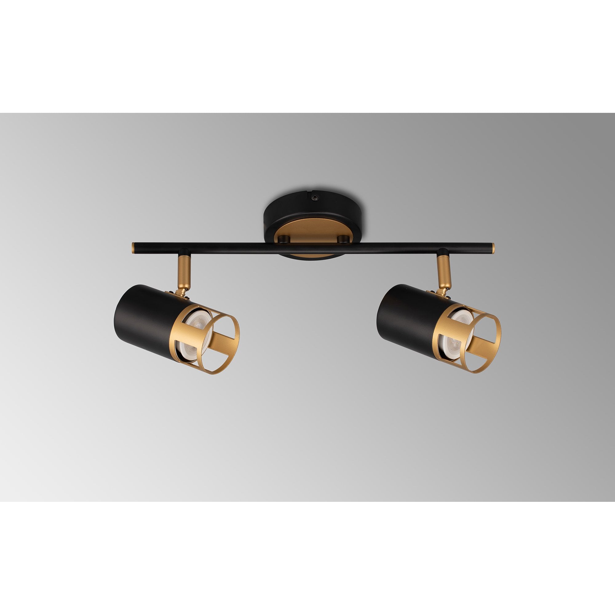 Fabula Amesbury 2 Light Linear Bar Spotlight - Black & Painted Gold