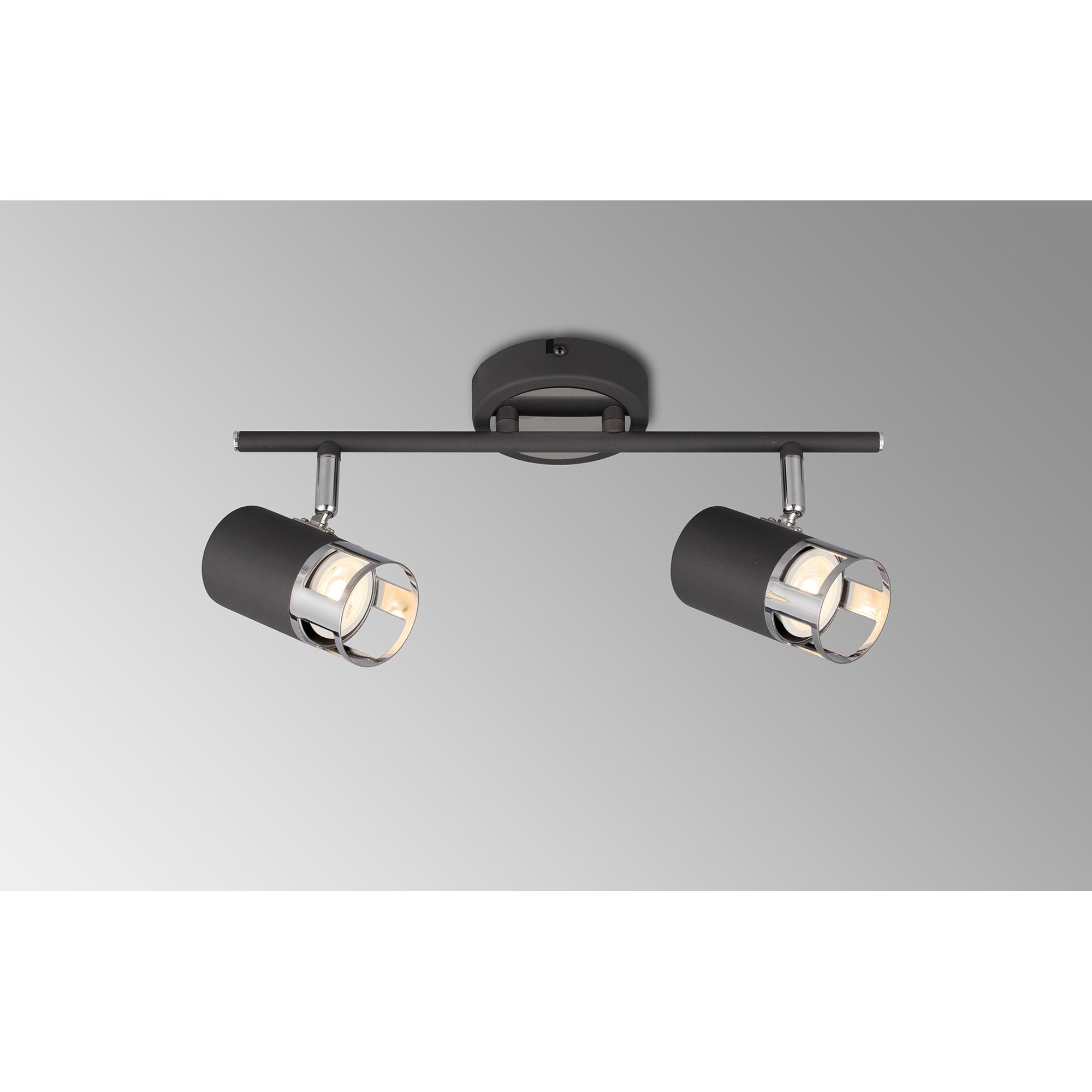 Fabula Amesbury 2 Light Linear Bar Spotlight - Graphite & Polished Chrome