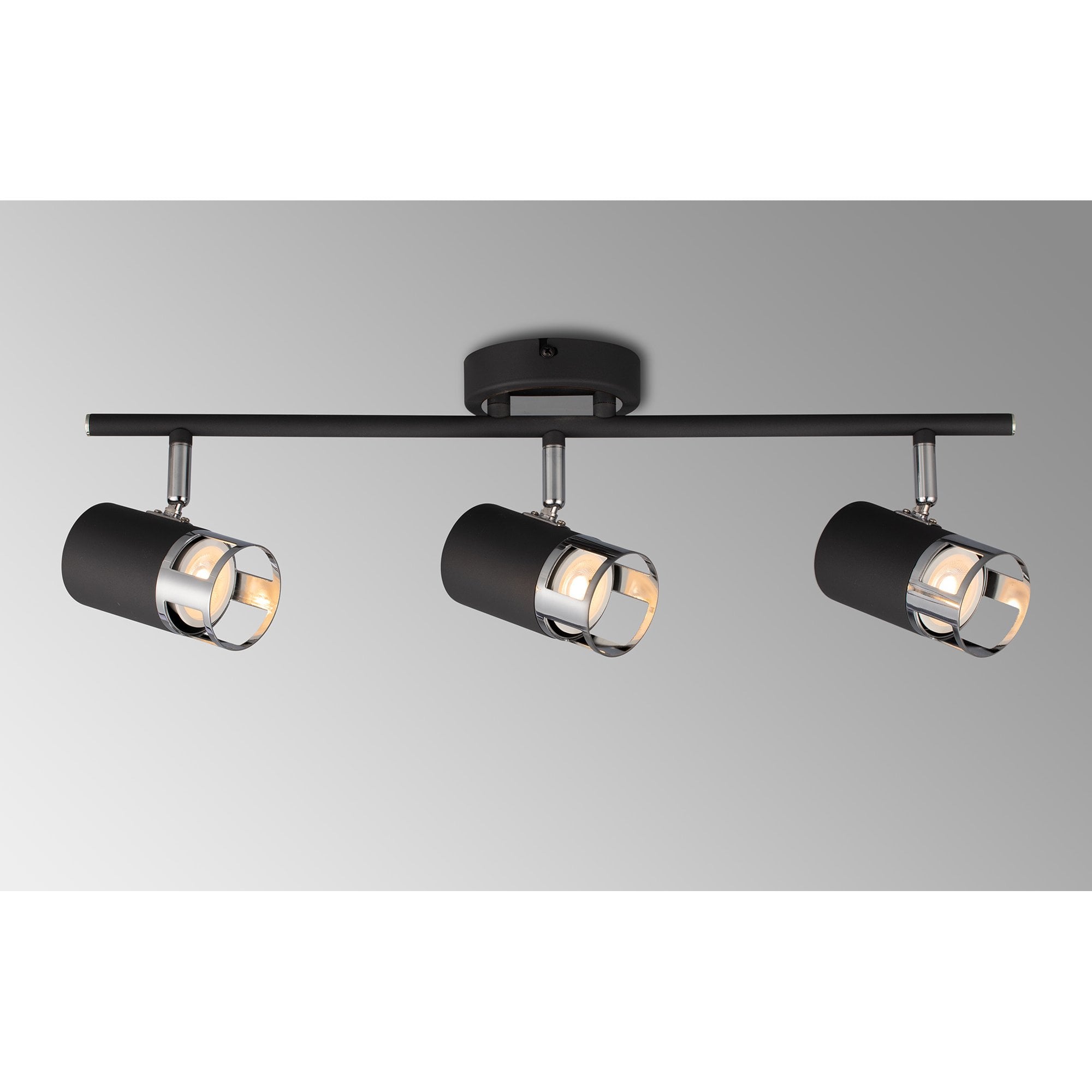 Fabula Amesbury 3 Light Linear Bar Spotlight - Graphite & Polished Chrome
