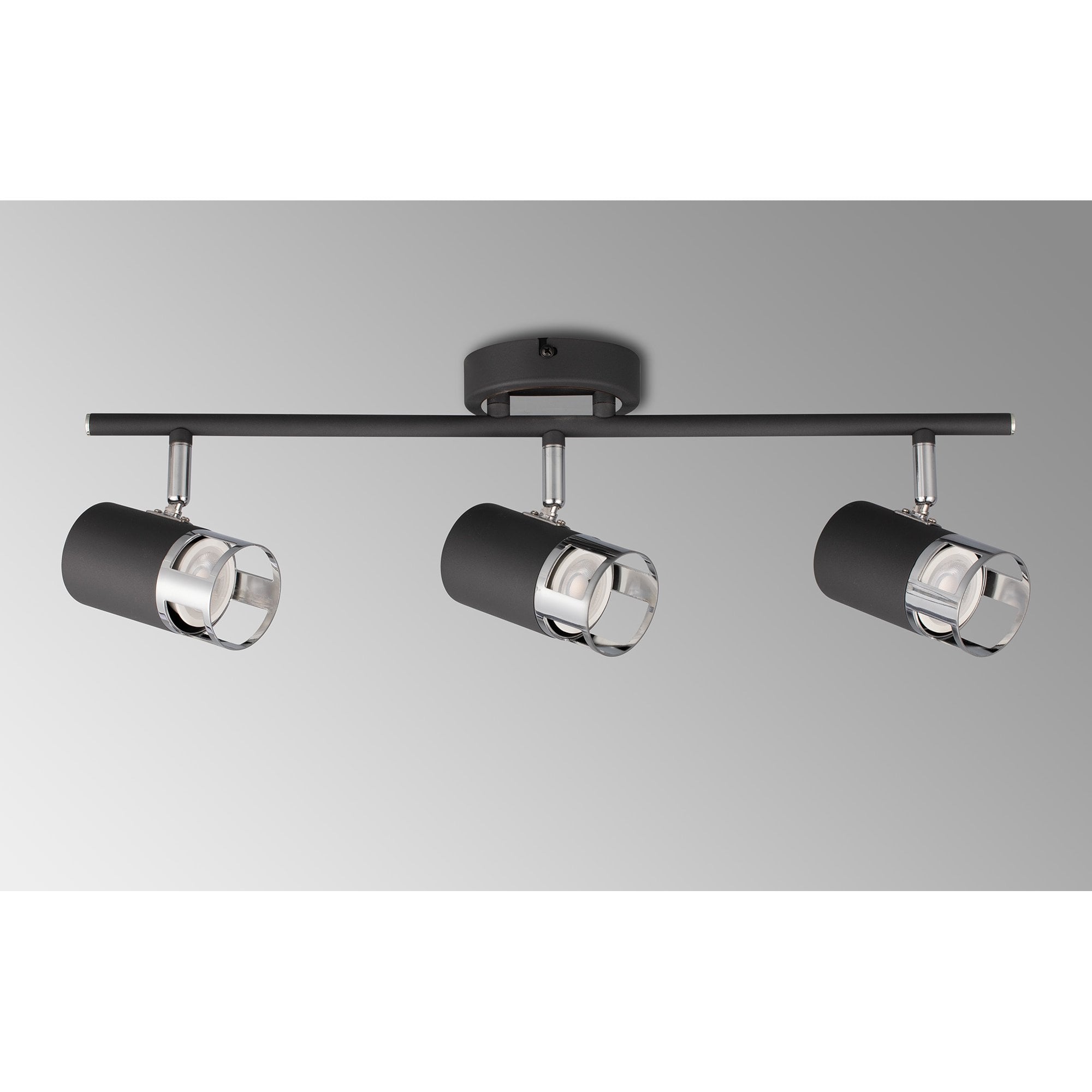 Fabula Amesbury 3 Light Linear Bar Spotlight - Graphite & Polished Chrome