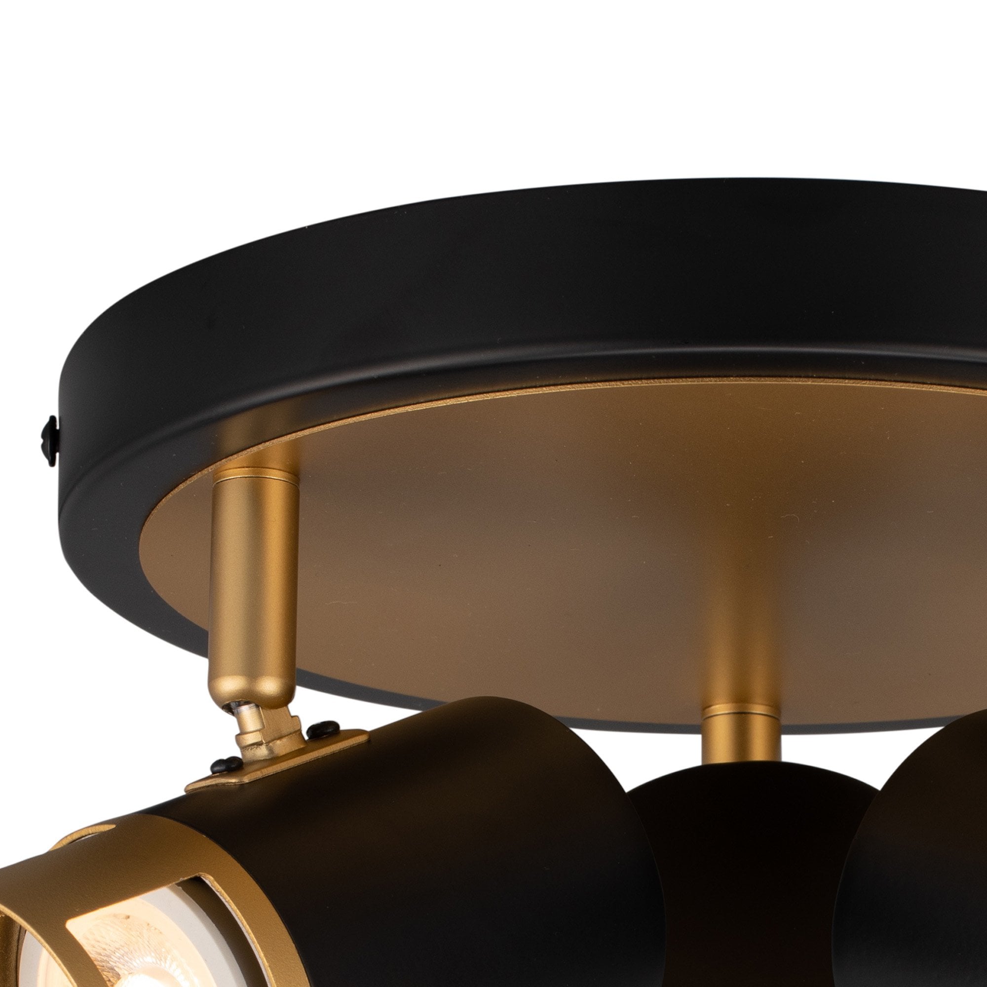 Fabula Amesbury 3 Light Round Spotlight - Black & Painted Gold
