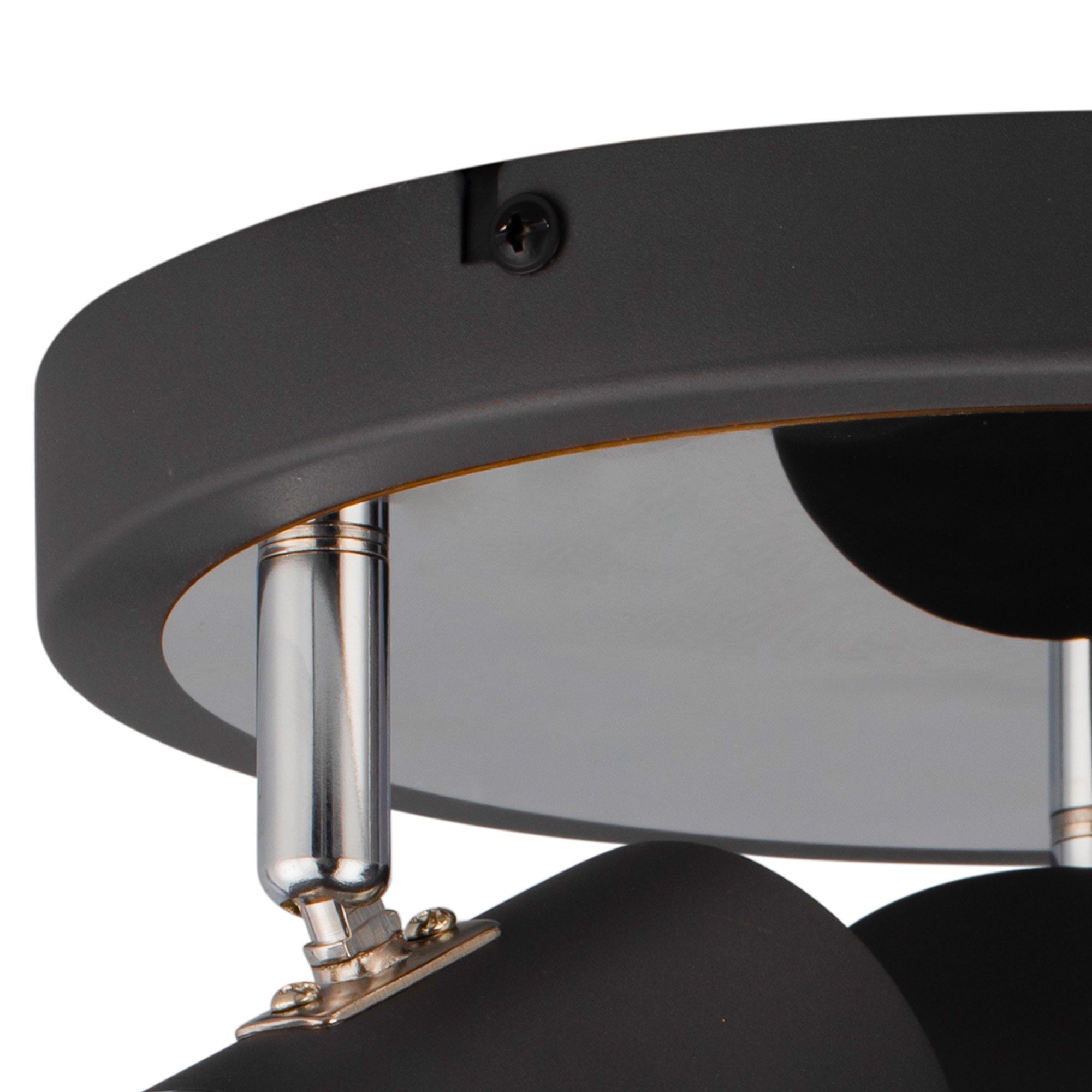 Fabula Amesbury 3 Light Round Spotlight - Graphite & Polished Chrome