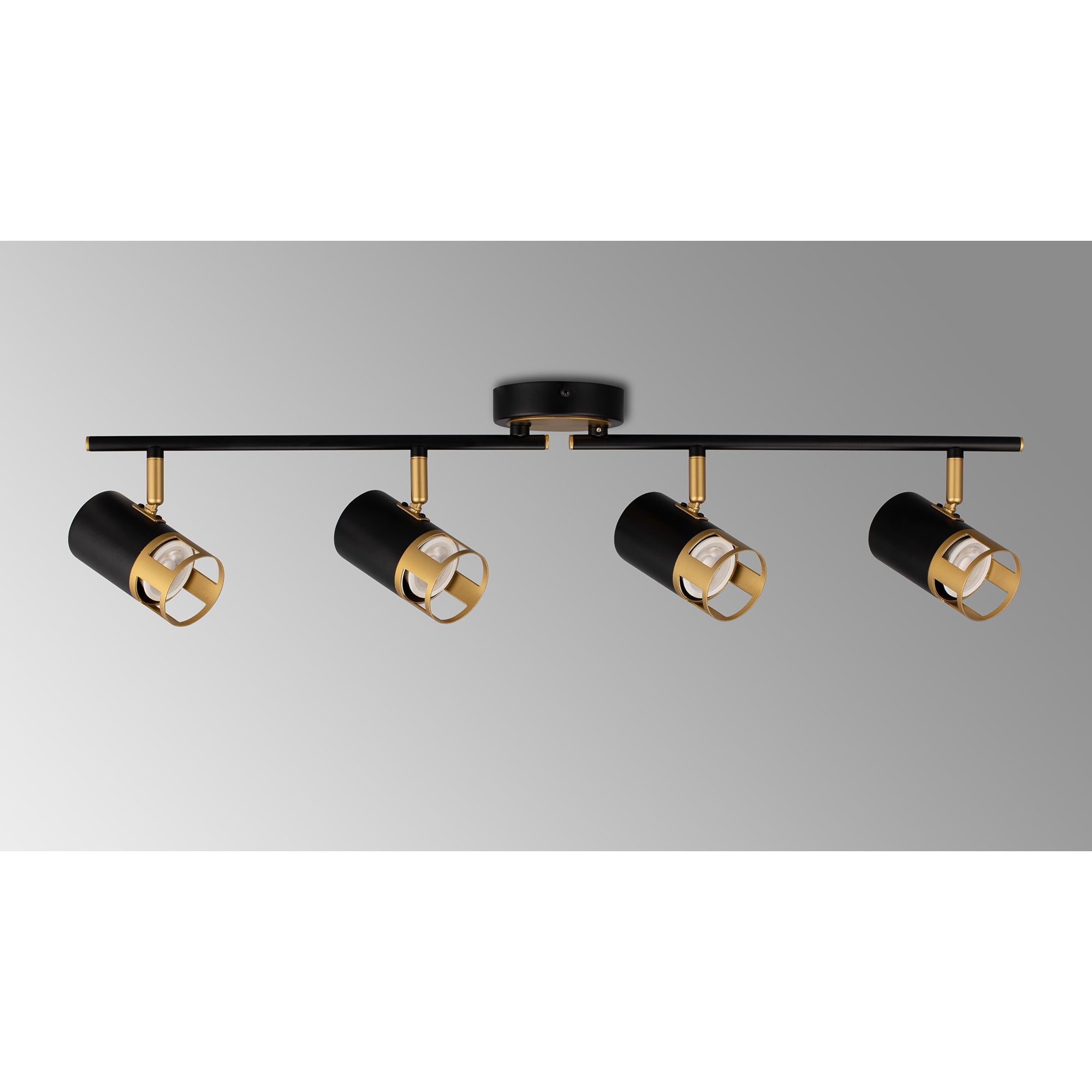 Fabula Amesbury 4 Light Linear Bar Spotlight - Black & Painted Gold