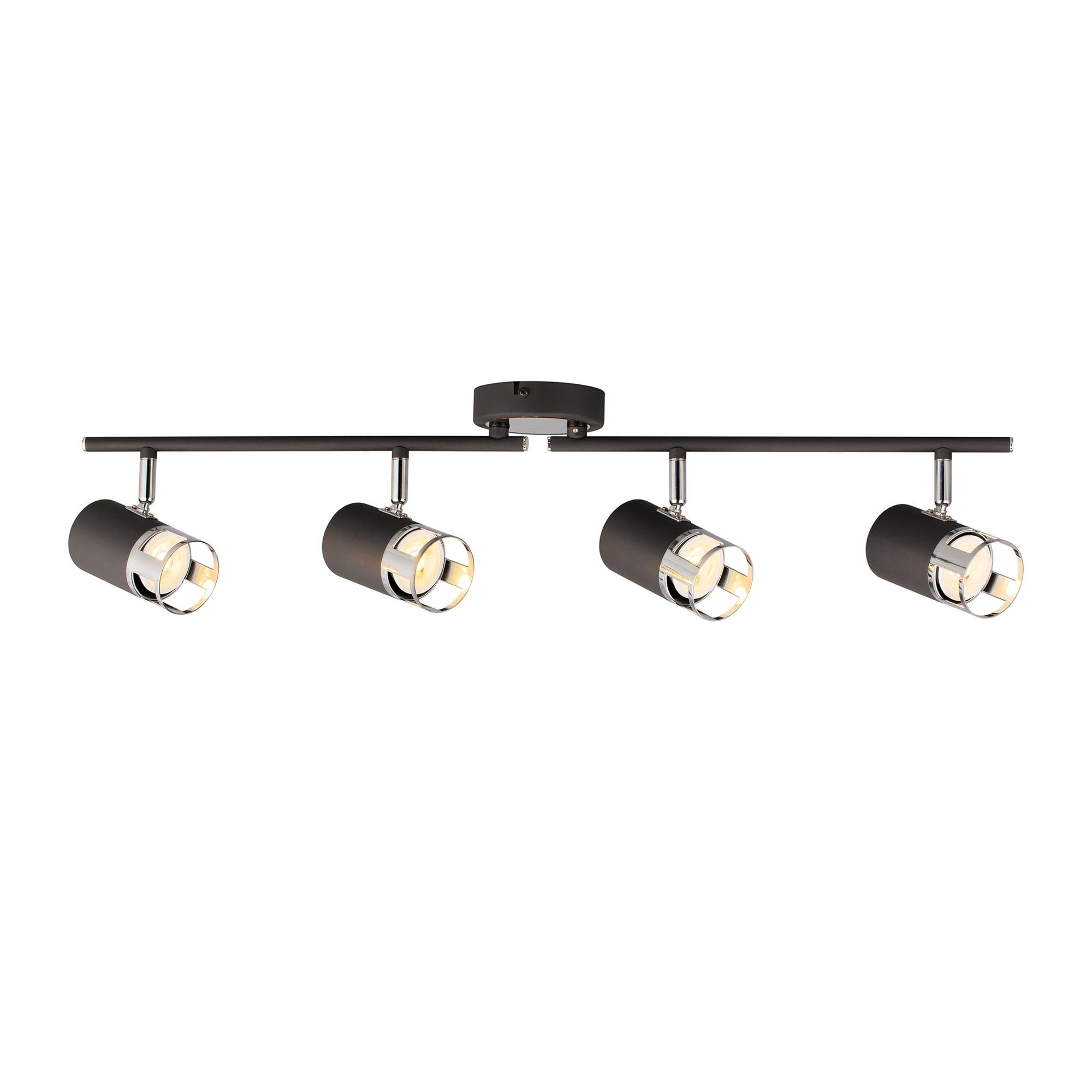 Fabula Amesbury 4 Light Linear Bar Spotlight - Graphite & Polished Chrome