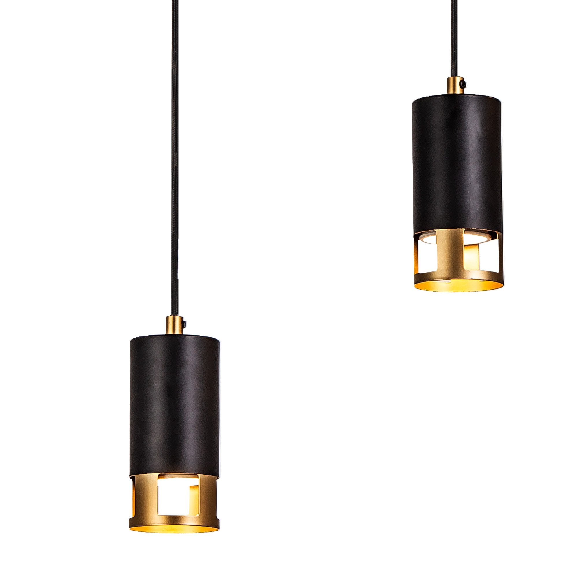 Fabula Amesbury 5 Light Linear Bar Pendant - Black & Painted Gold