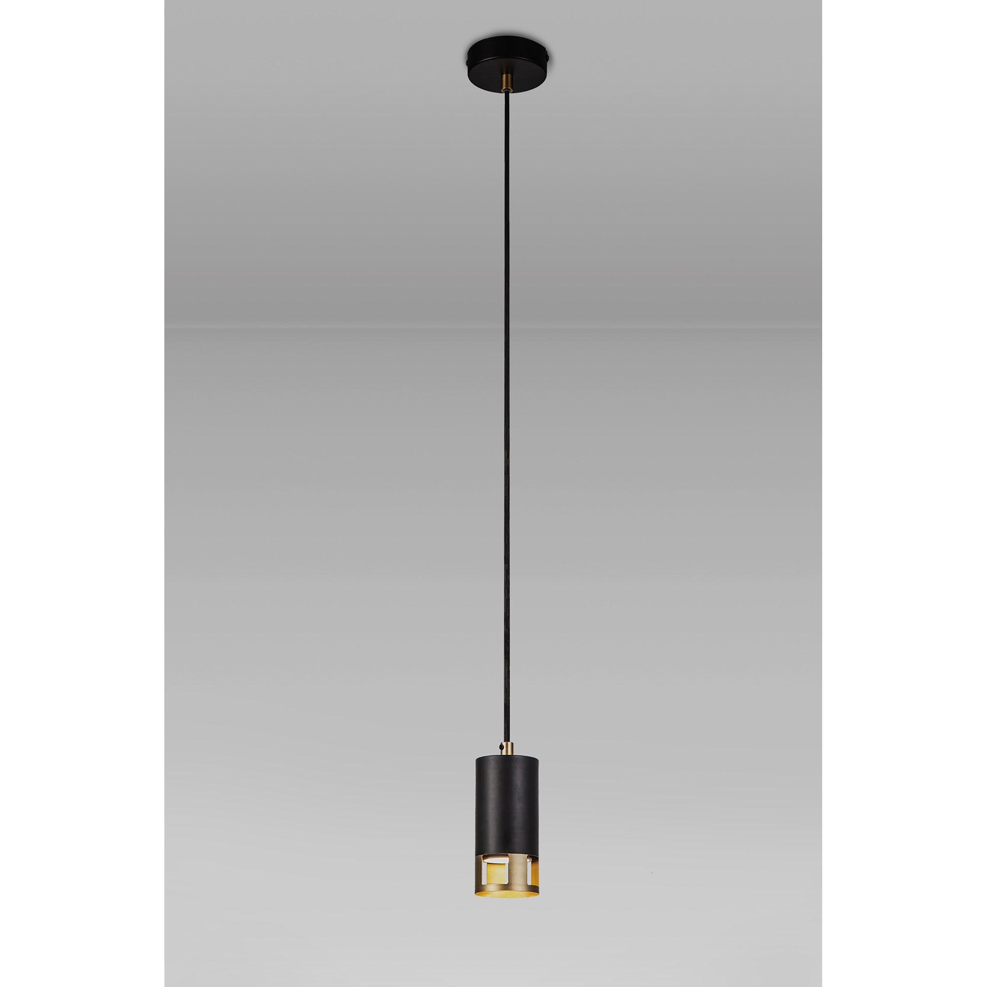 Fabula Amesbury Single Pendant - Black & Painted Gold