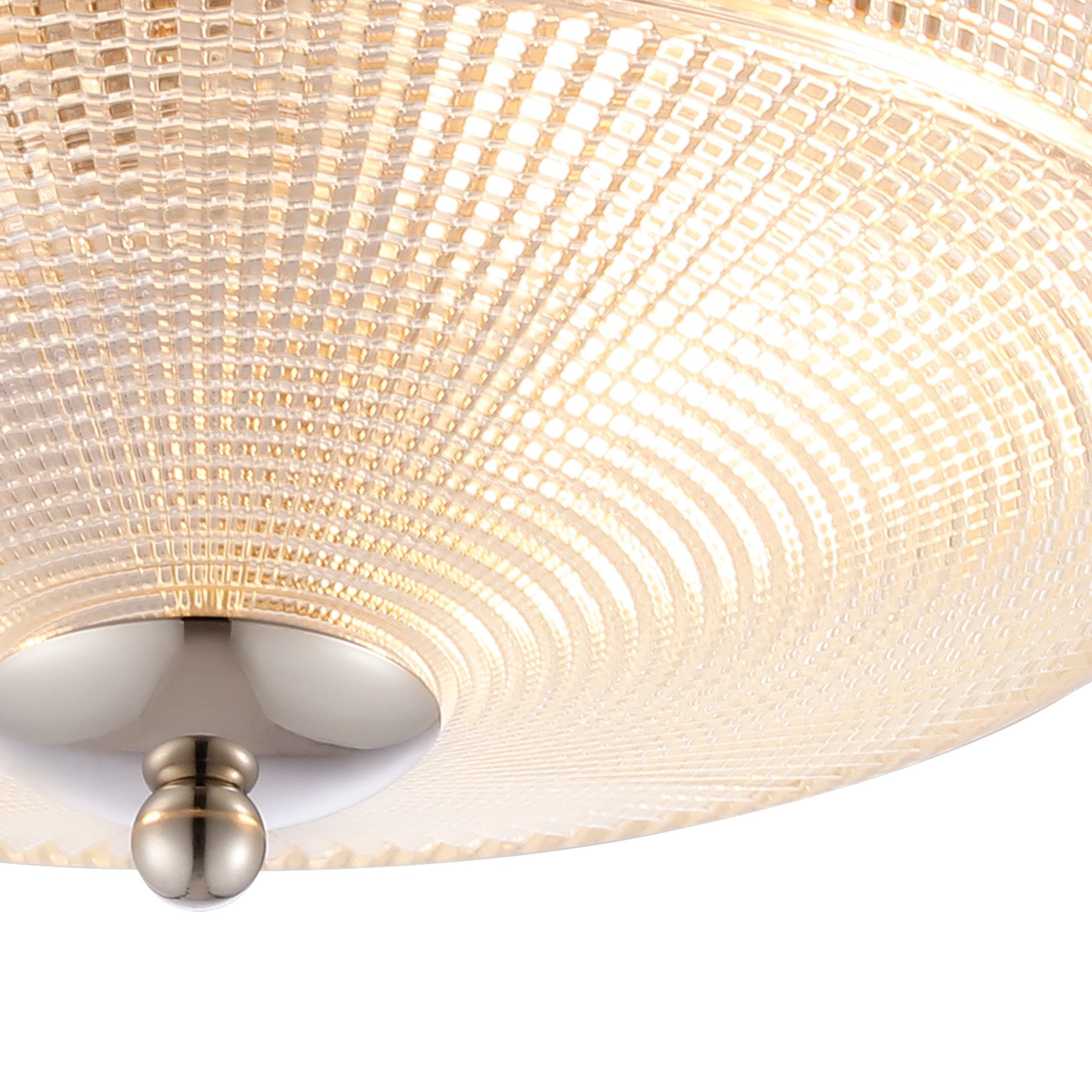 Fabula Antlers 2 Light Flush Light - Polished Nickel & Prismatic Glass - IP44