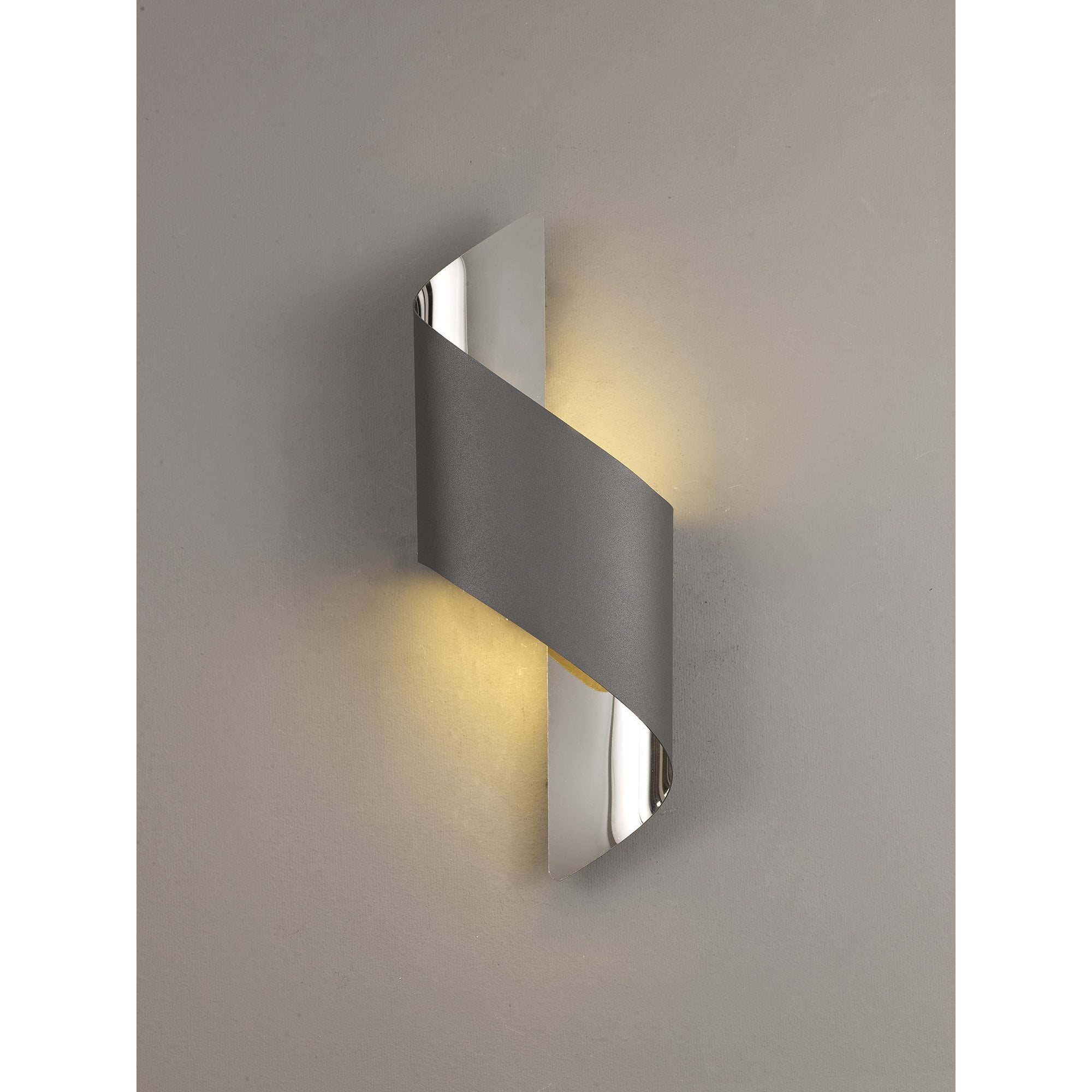 Fabula Barrington Small LED Wall Lamp - Anthracite & Polished Chrome