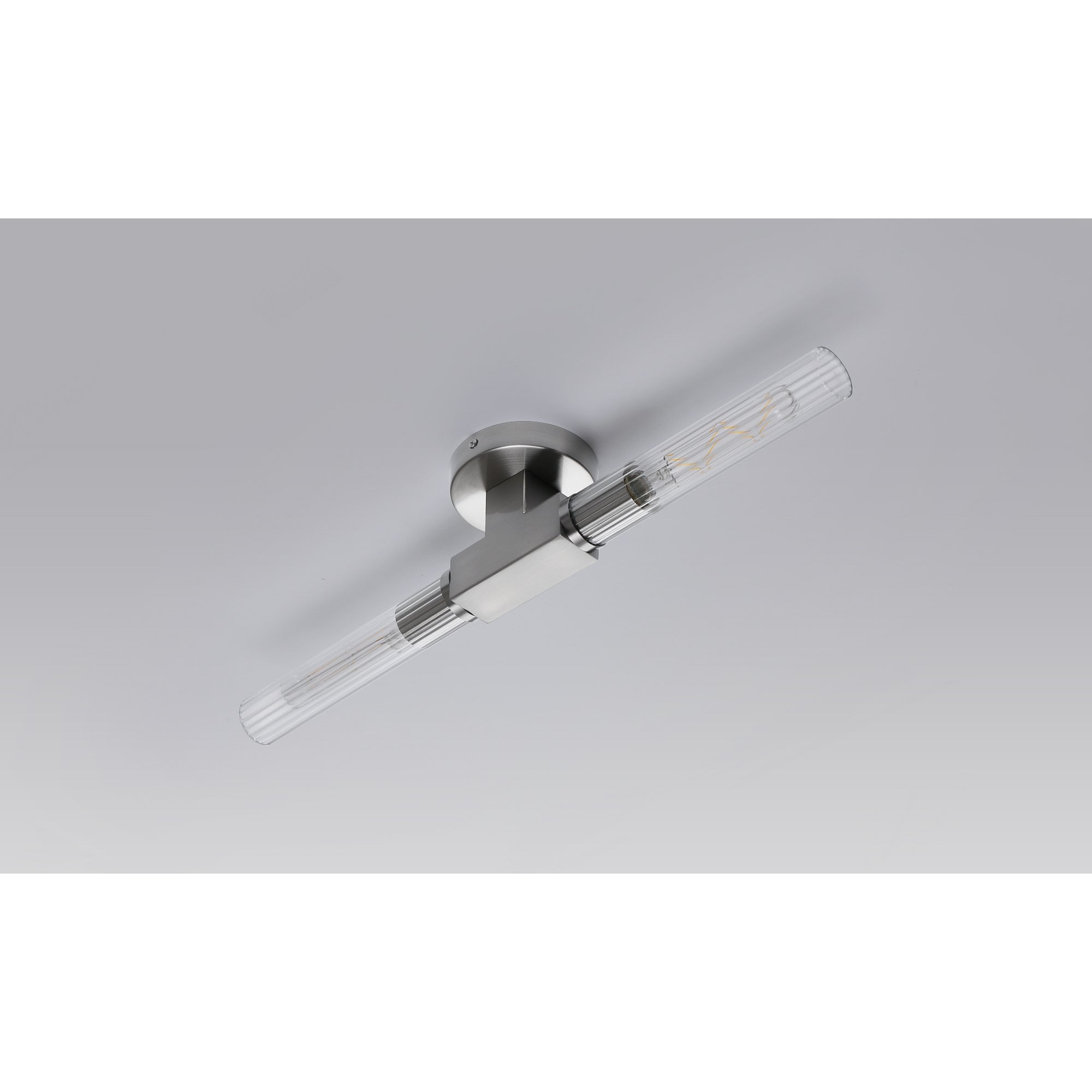 Fabula Beech Tree 2 Light Flush Light - Satin Nickel - IP44