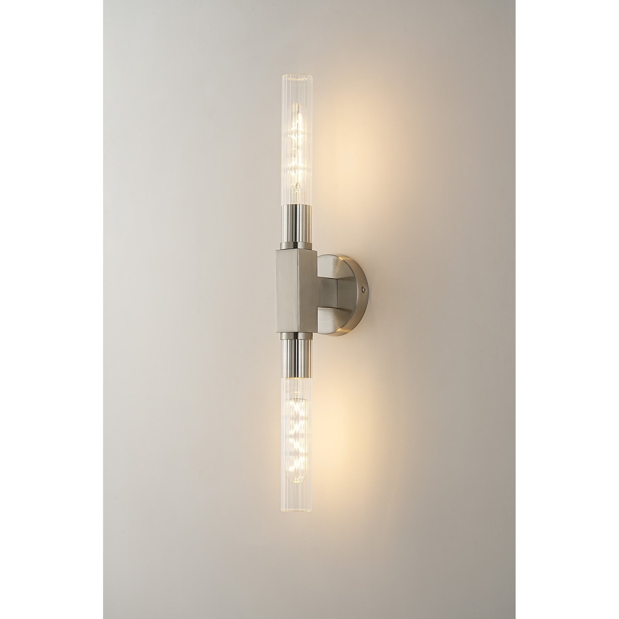 Fabula Beech Tree 2 Light Flush Light - Satin Nickel - IP44