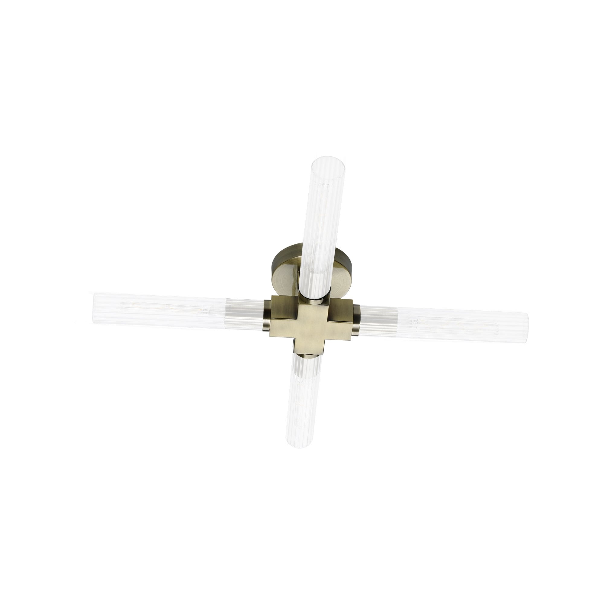 Fabula Beech Tree 4 Light Flush Light - Antique Brass - IP44