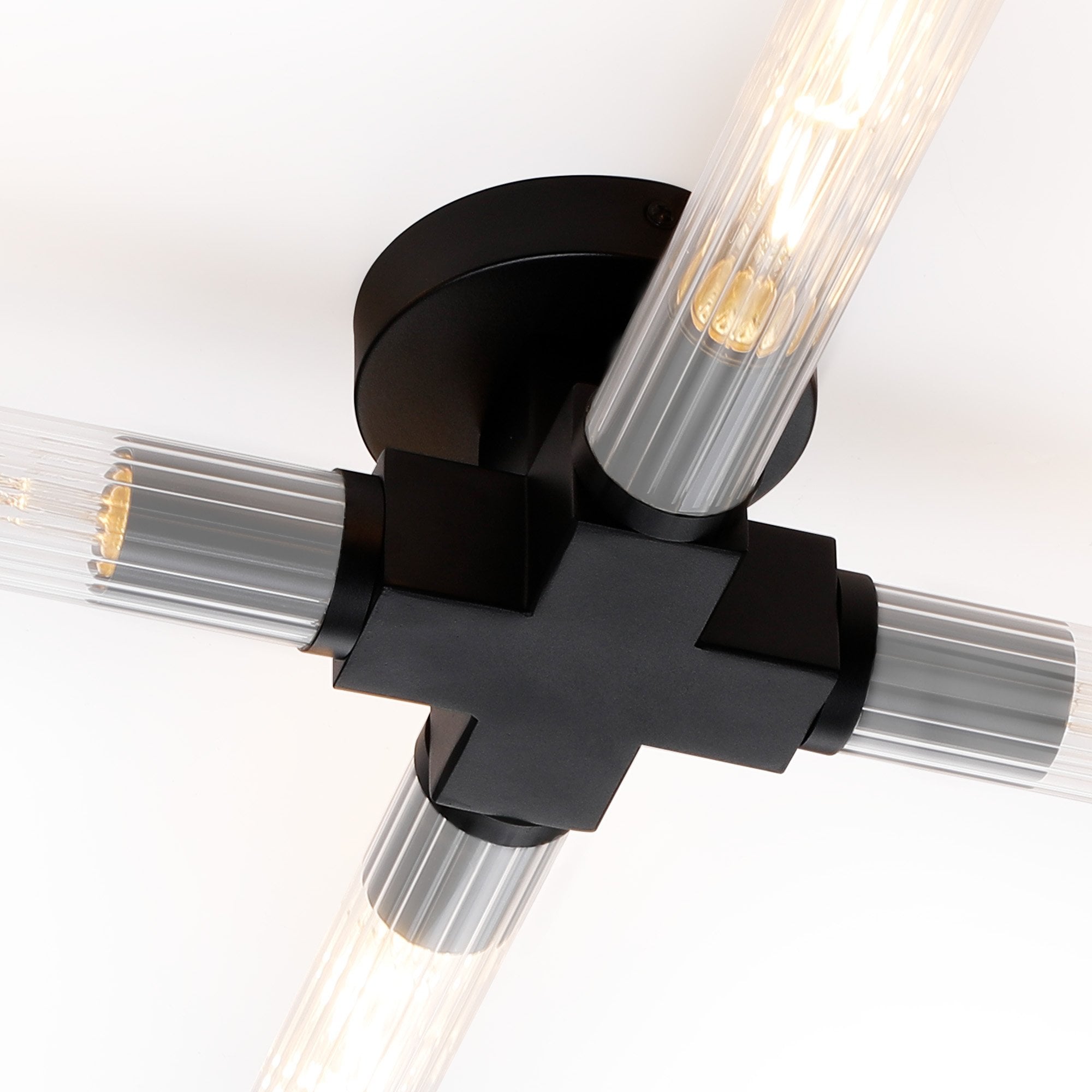 Fabula Beech Tree 4 Light Flush Light - Satin Black - IP44