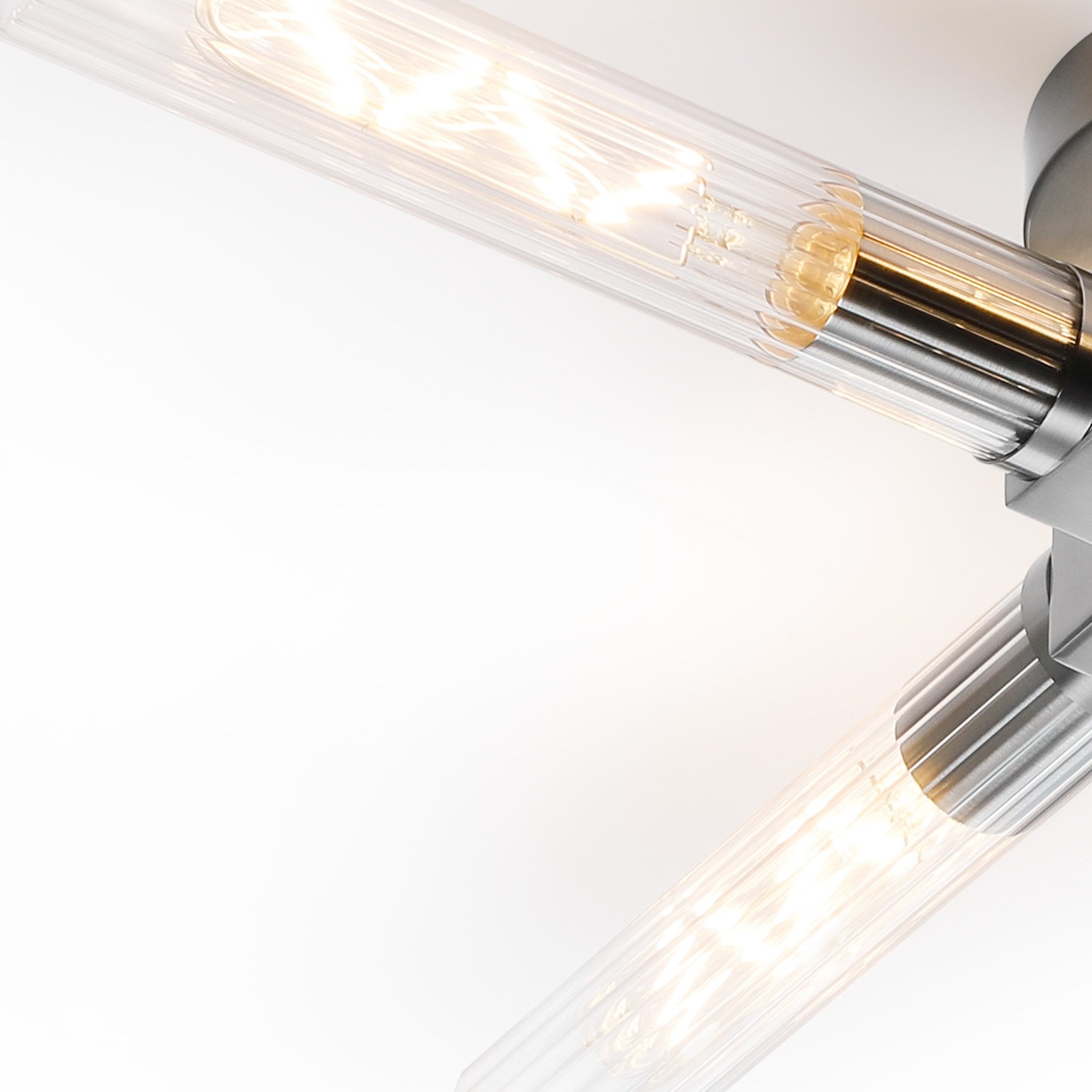 Fabula Beech Tree 4 Light Flush Light - Satin Nickel - IP44