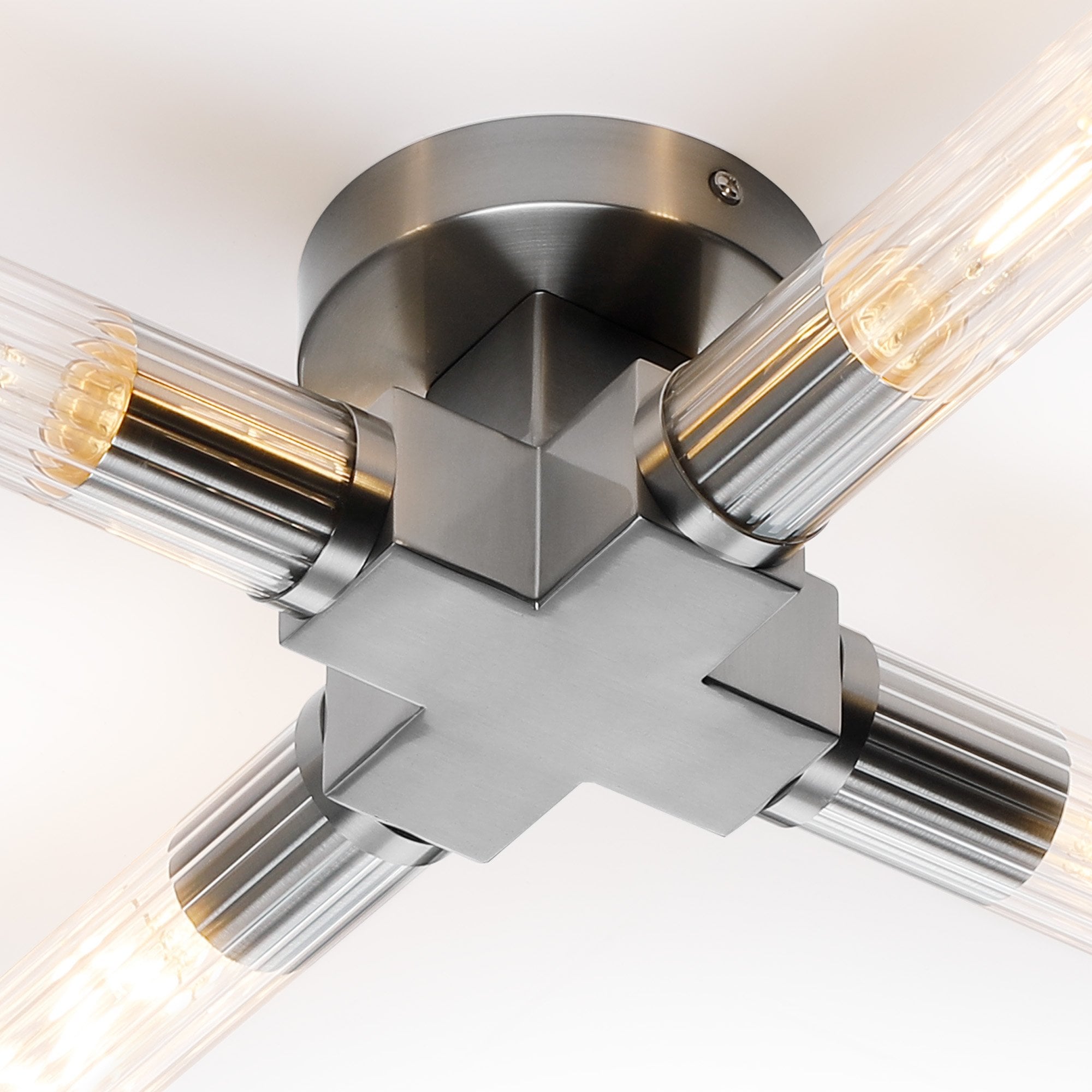 Fabula Beech Tree 4 Light Flush Light - Satin Nickel - IP44