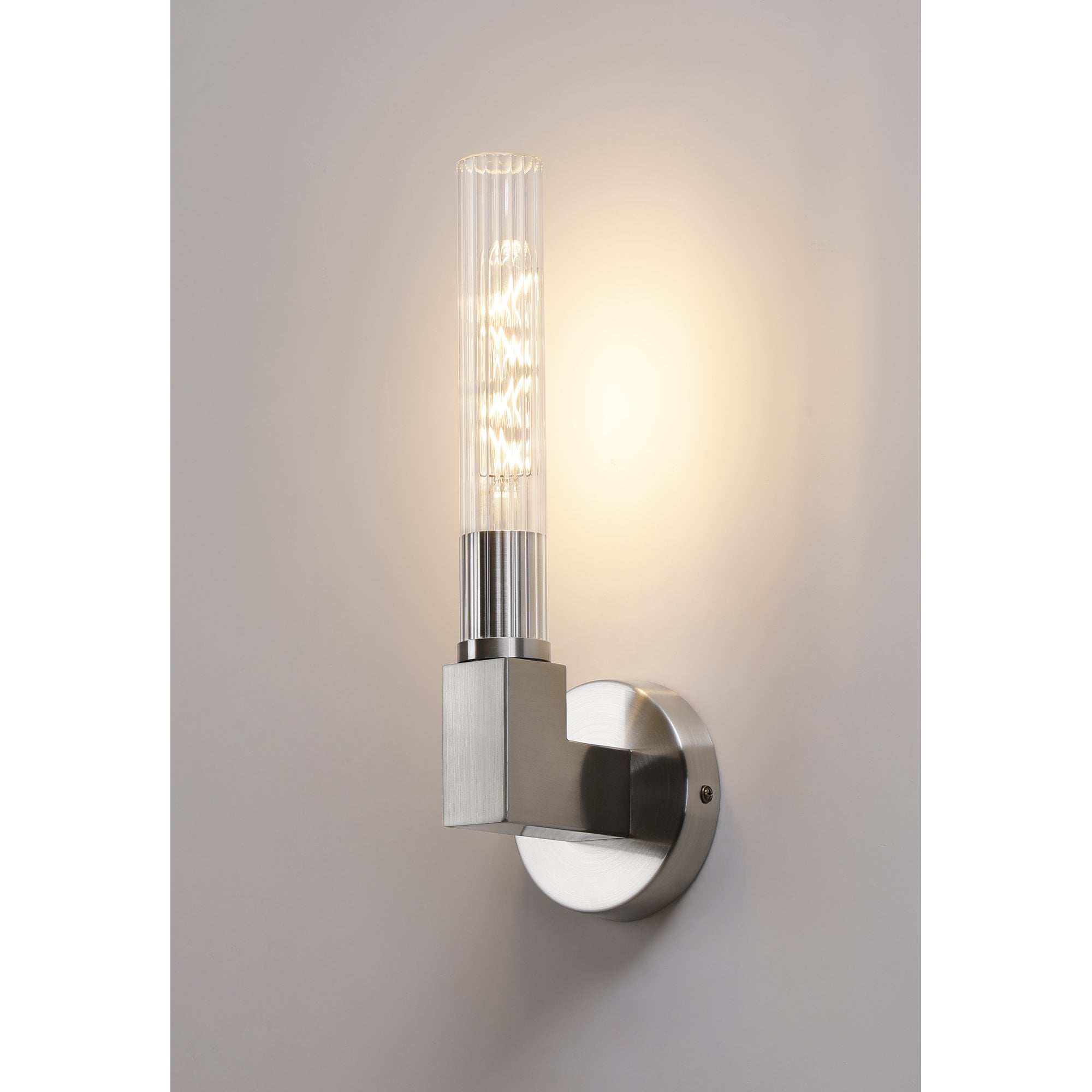 Fabula Beech Tree Single Wall Light - Satin Nickel - IP44