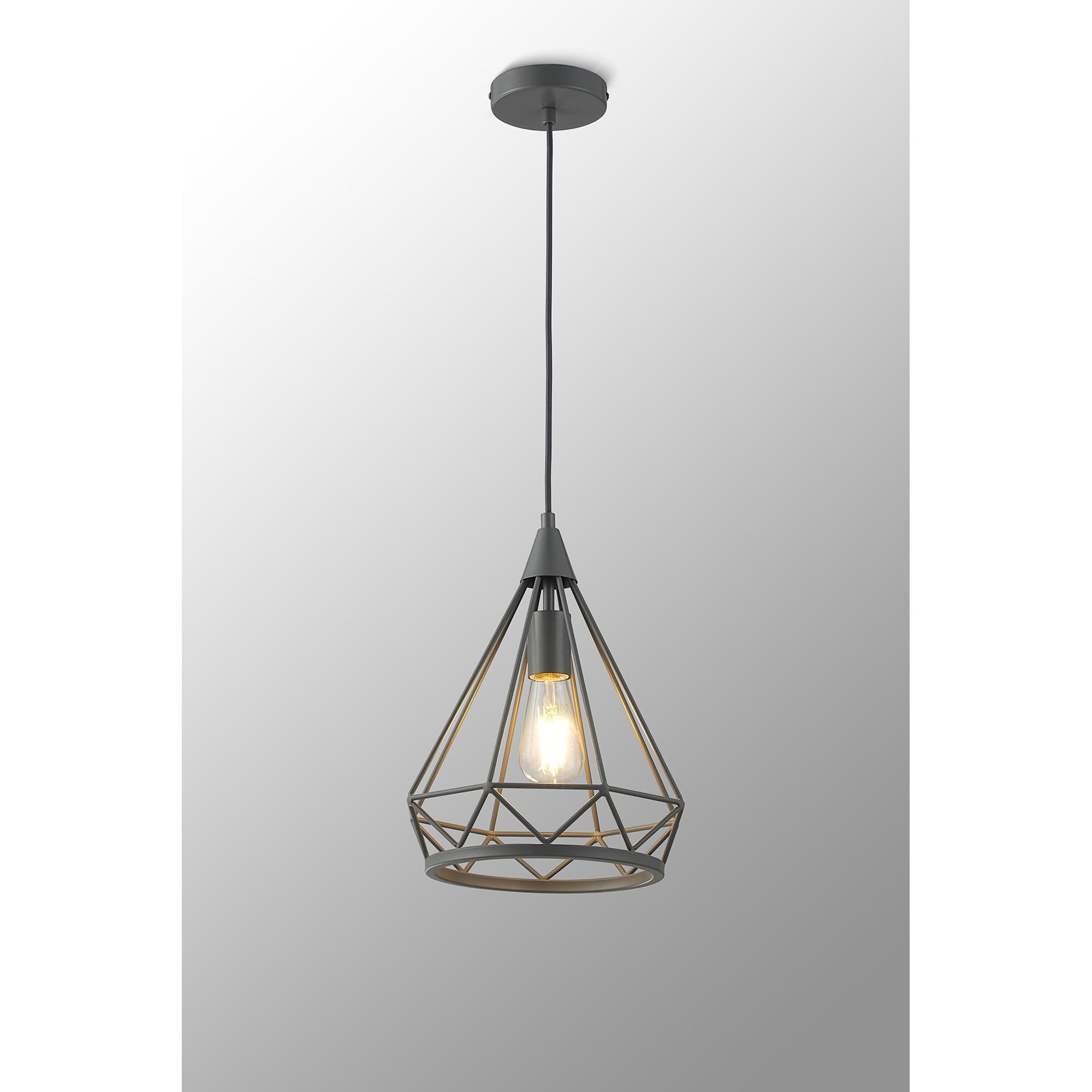 Fabula Beverley Small Diamond Pendant - Matt Grey