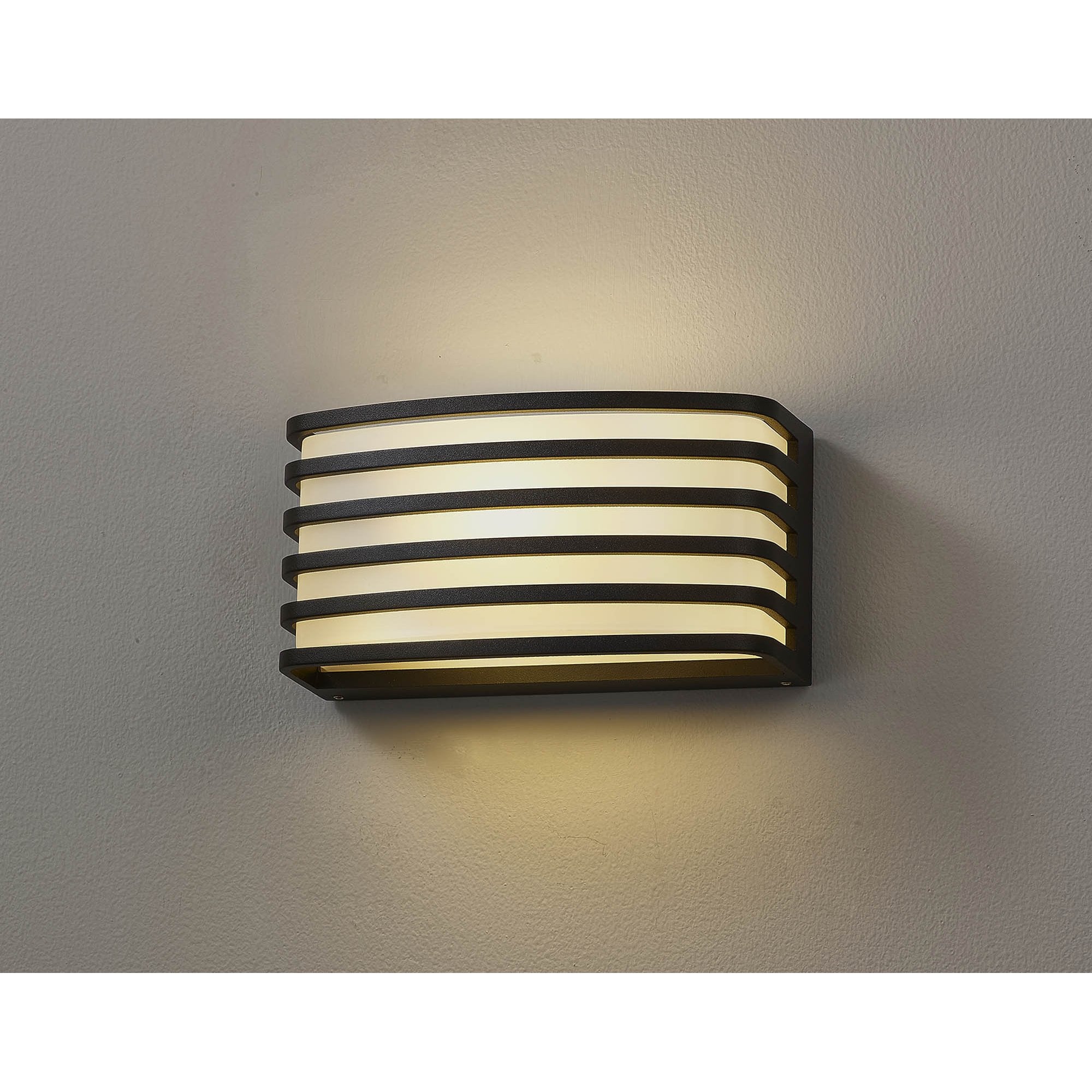 Fabula Blandford Wall Lamp - Matt Black & Opal PC Shade