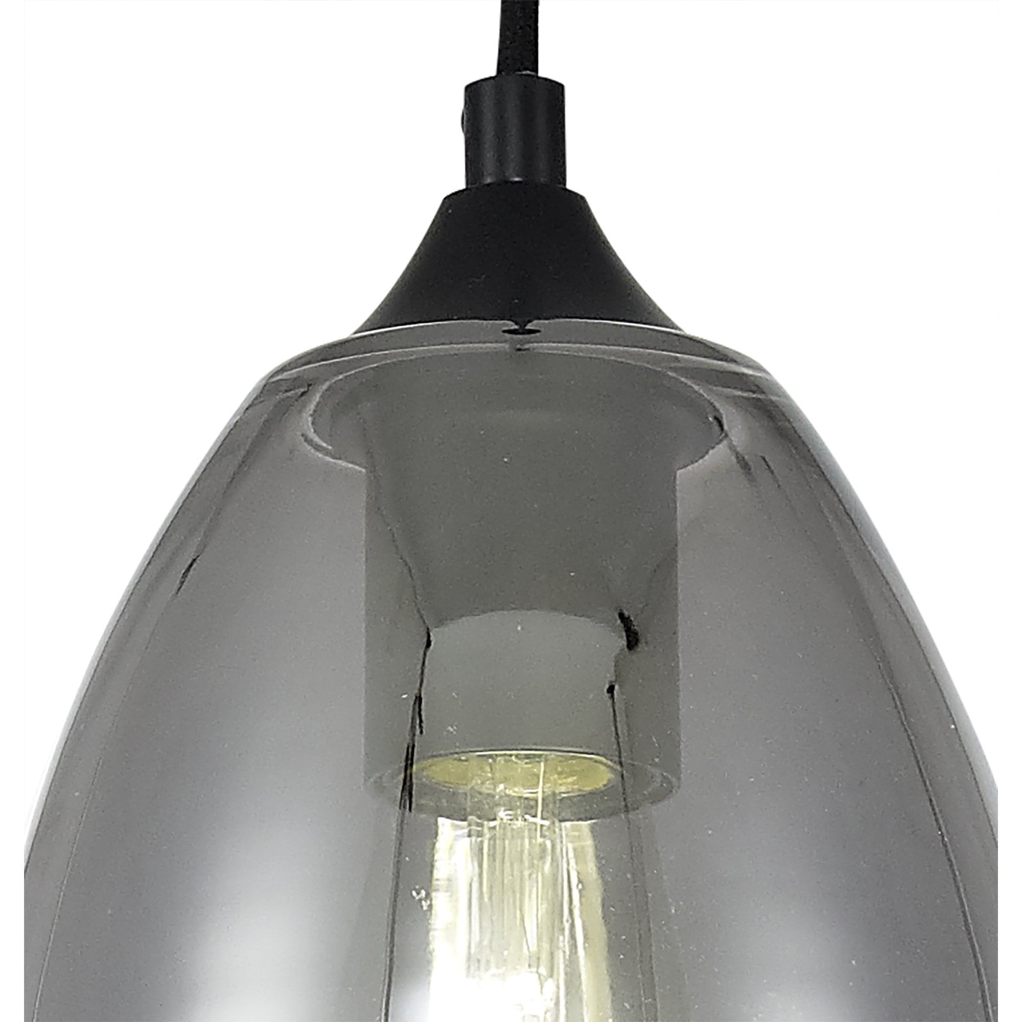 Fabula Boleyn 15cm Cone Pendant - Matt Black & Smoke Plated