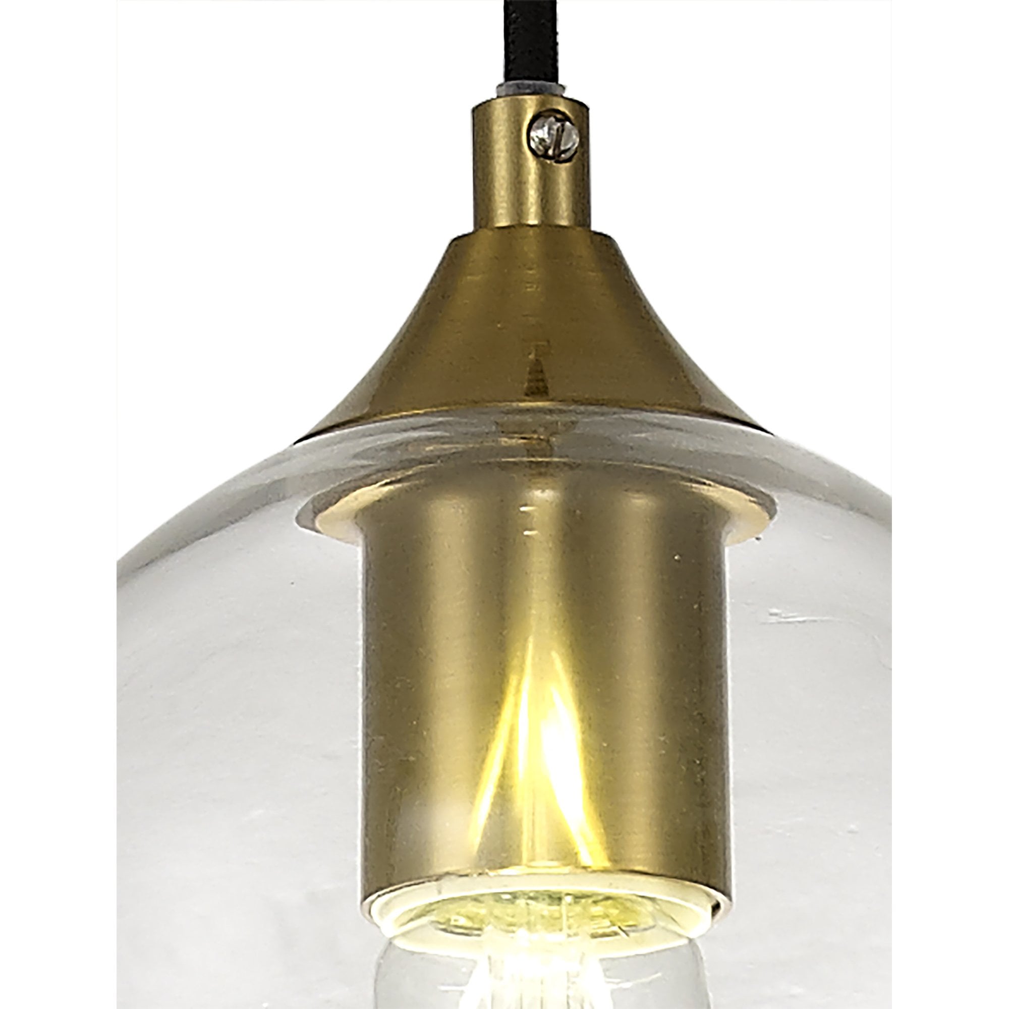 Fabula Boleyn 15cm Dome Pendant - Aged Brass & Clear