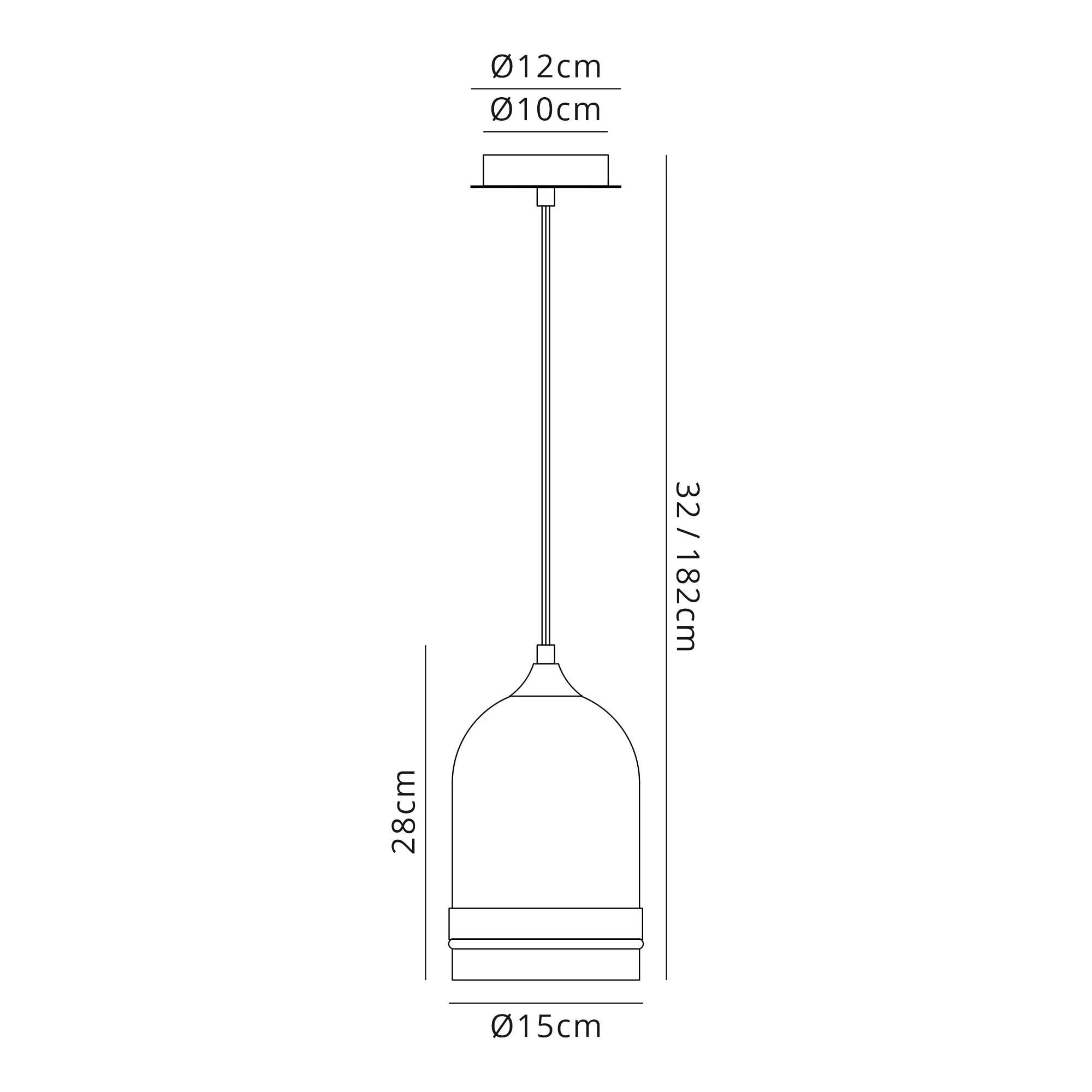 Fabula Boleyn 15cm Dome Pendant - Matt Black & Smoke Plated