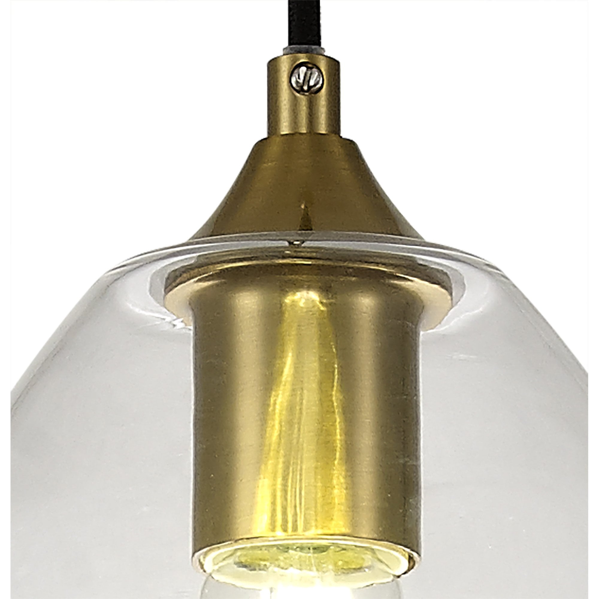 Fabula Boleyn 20cm Cone Pendant - Aged Brass & Clear