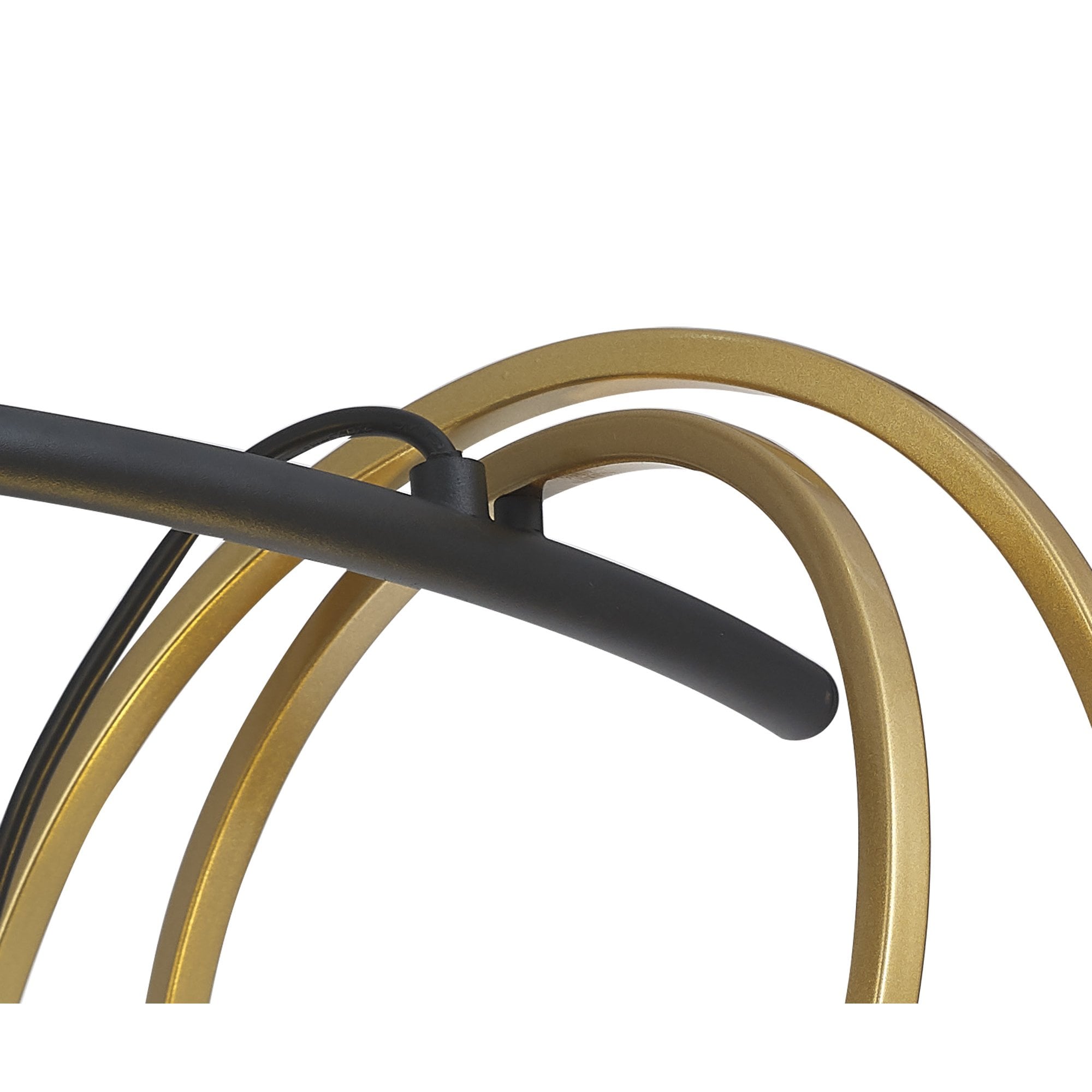 Fabula Bury Double Ring 2 Light Flush Light - Matt Black & Painted Gold