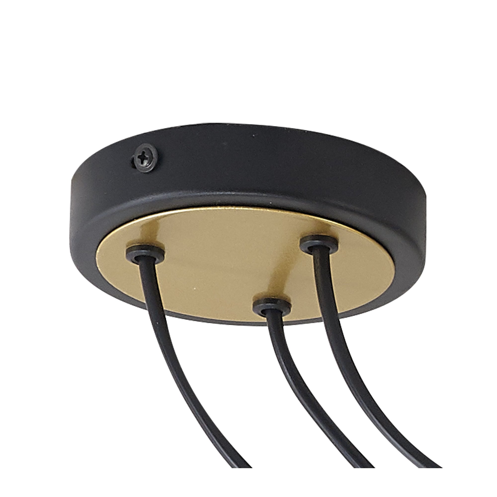 Fabula Bury Double Ring 3 Light Multi Pendant - Matt Black & Painted Gold