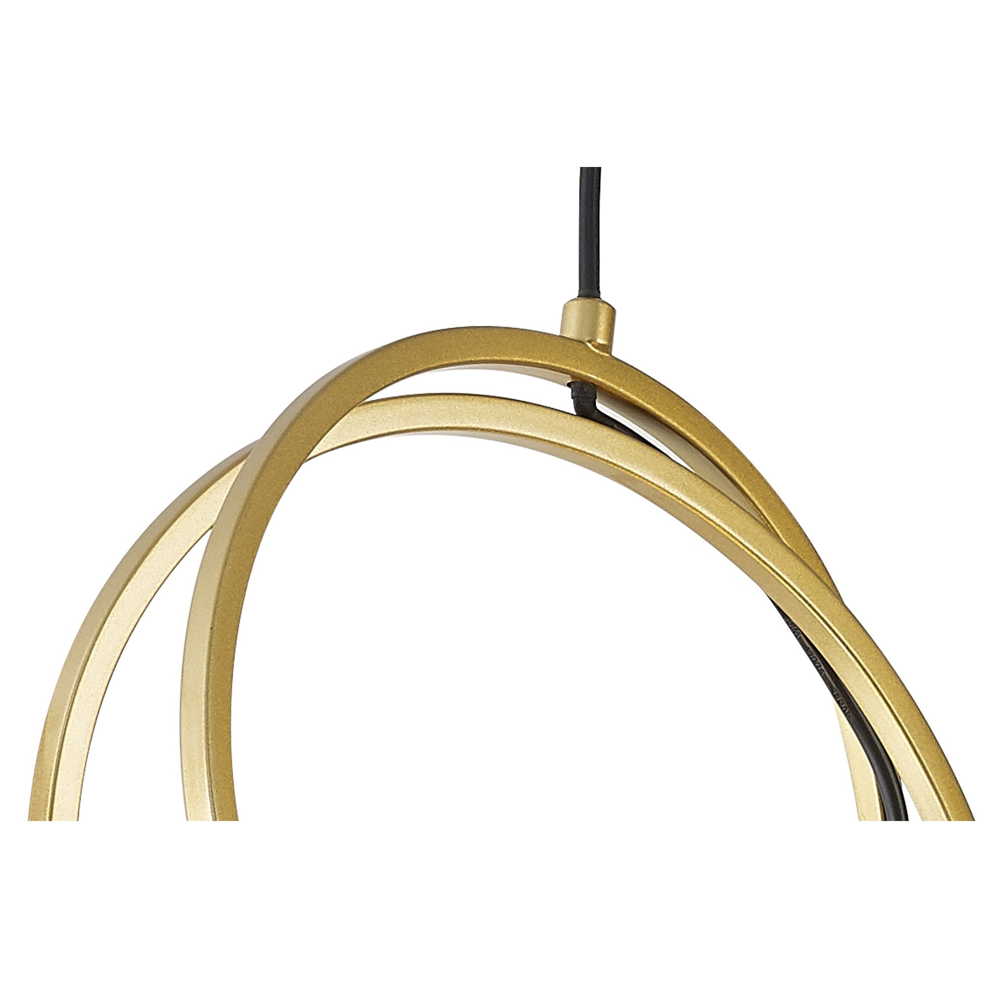 Fabula Bury Double Ring 3 Light Multi Pendant - Matt Black & Painted Gold